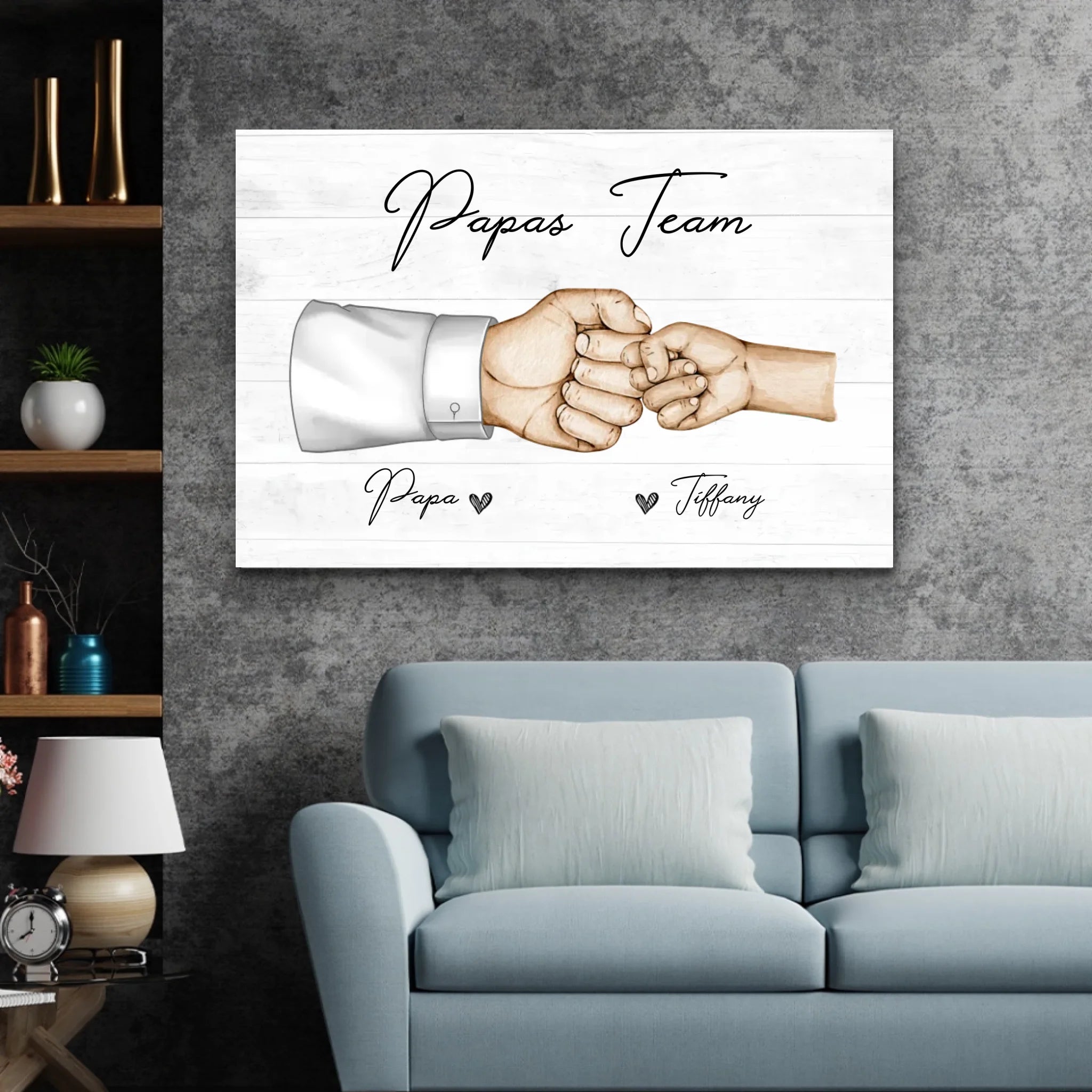 Personalisierte Leinwand "Papas Team"