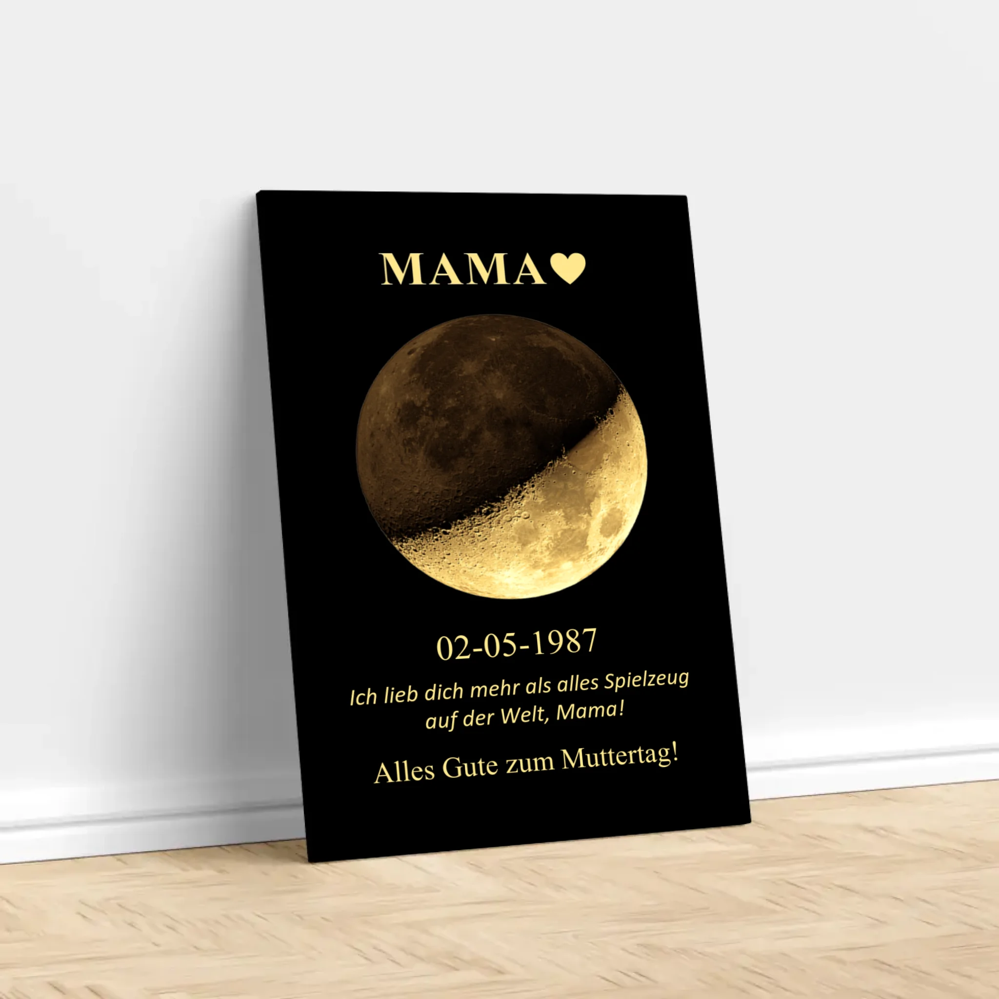 Personalisierte Leinwand "Mondphase für Mama und Papa"