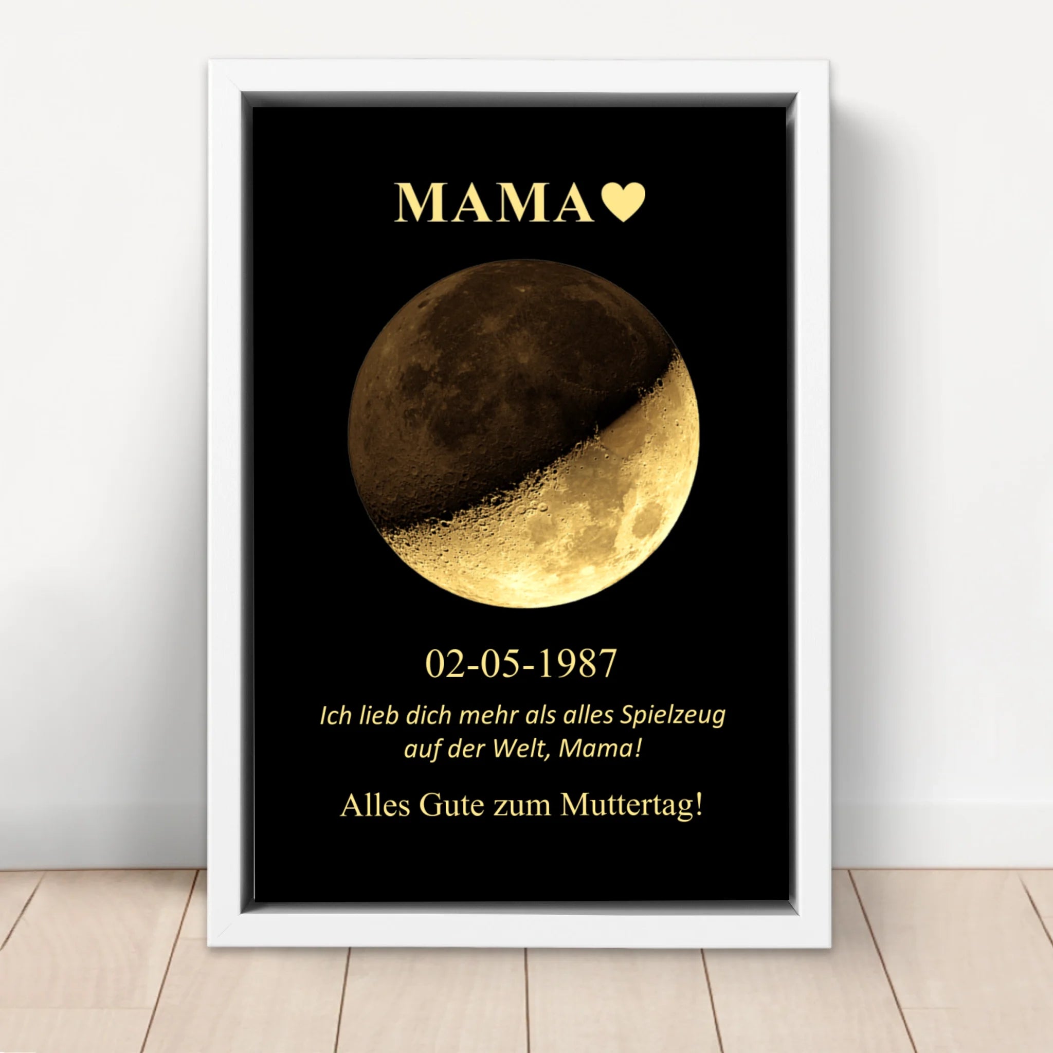 Personalisierte Leinwand "Mondphase für Mama und Papa"