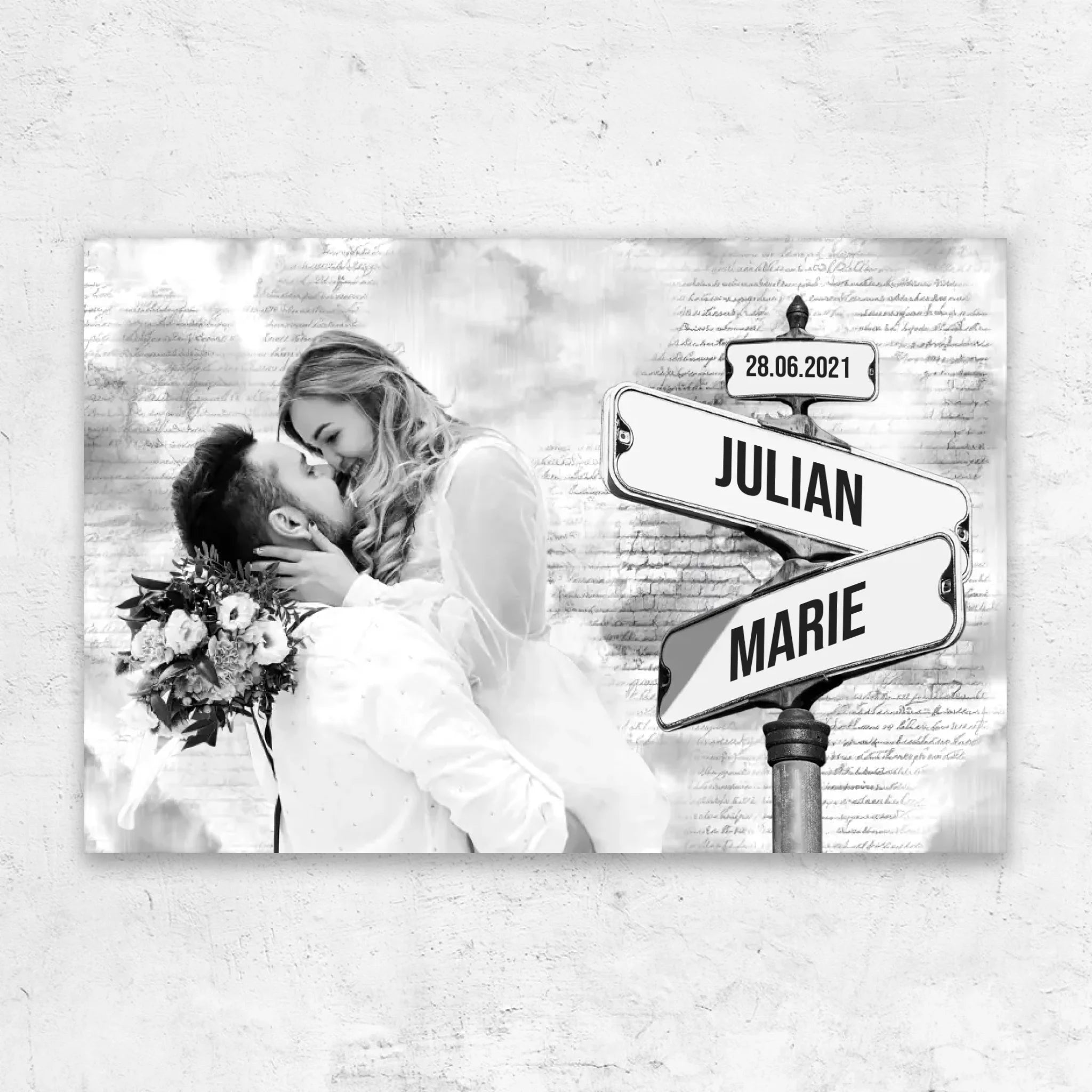 Personalisierte Leinwand "Straßenschild mit eigenem Foto"