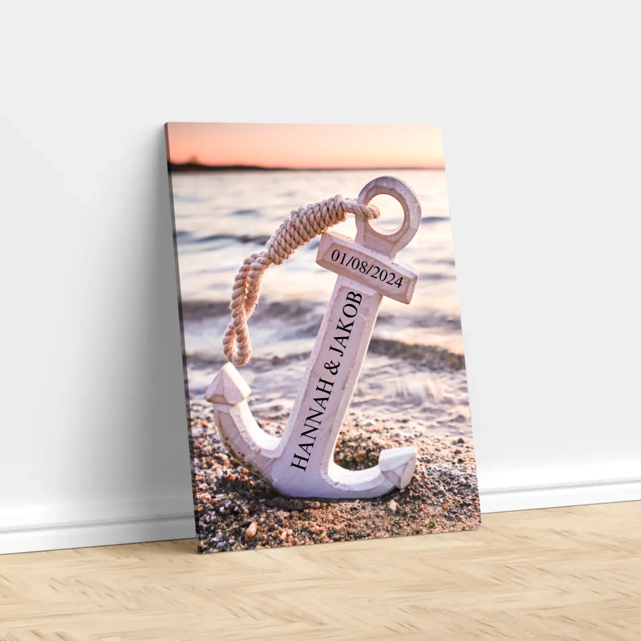 Personalisierte Leinwand "Gemeinsamer Anker"