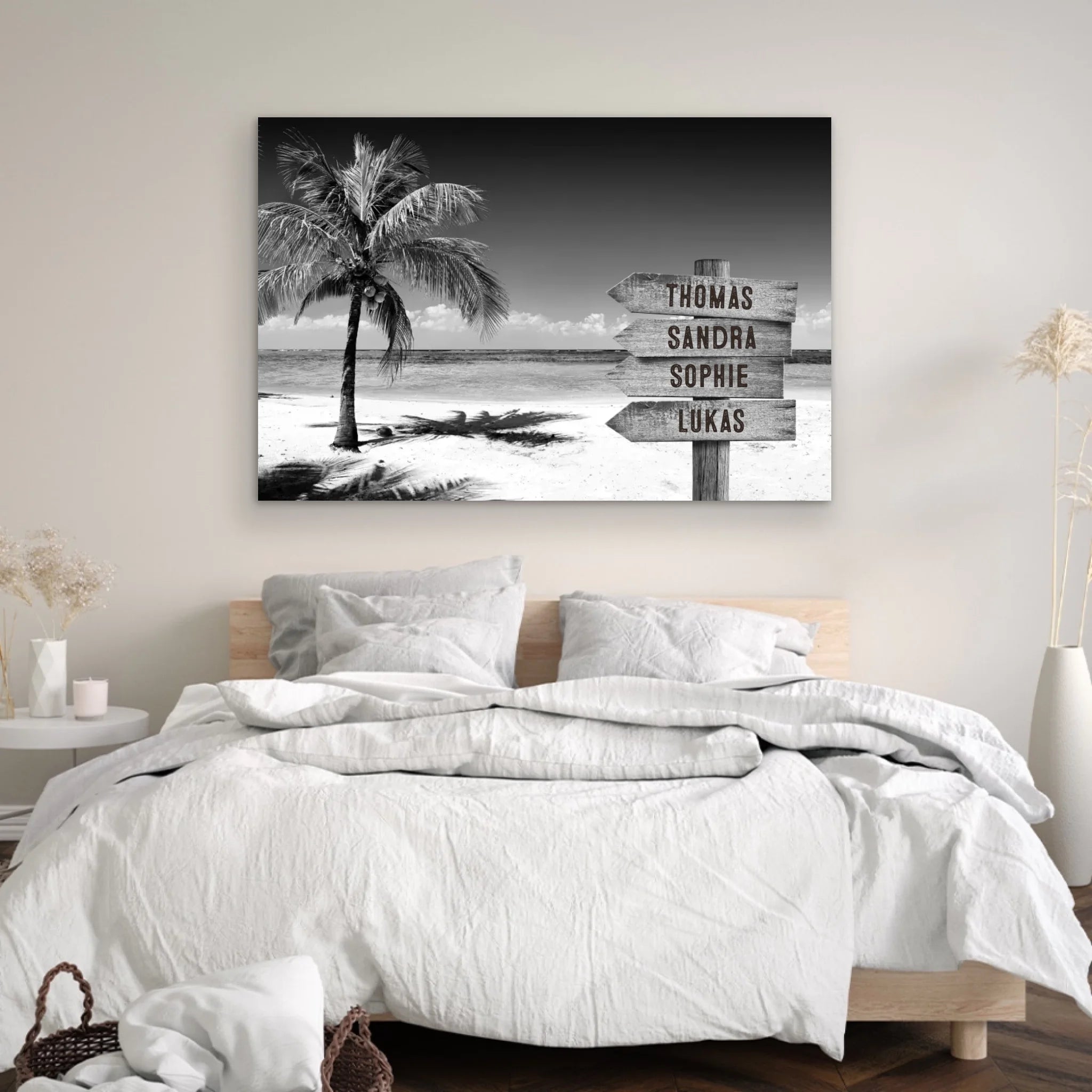 Personalisierte Leinwand "Wegweiser am tropischen Ocean"