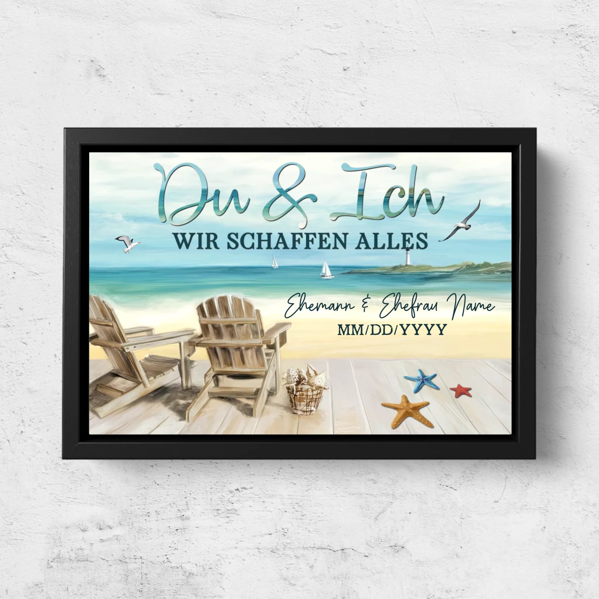 Personalisierte Leinwand "Du und ich, wir schaffen alles zusammen"