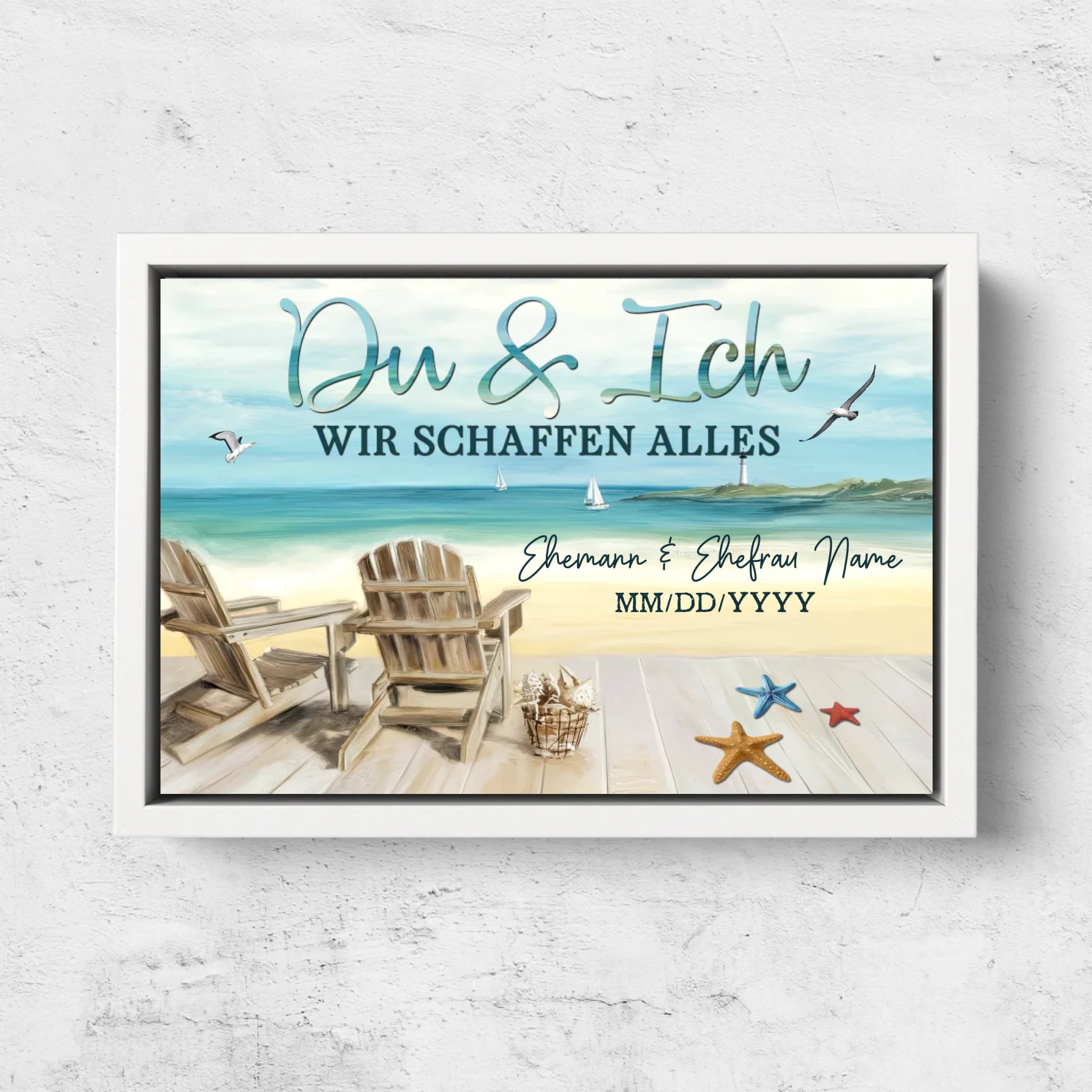 Personalisierte Leinwand "Du und ich, wir schaffen alles zusammen"