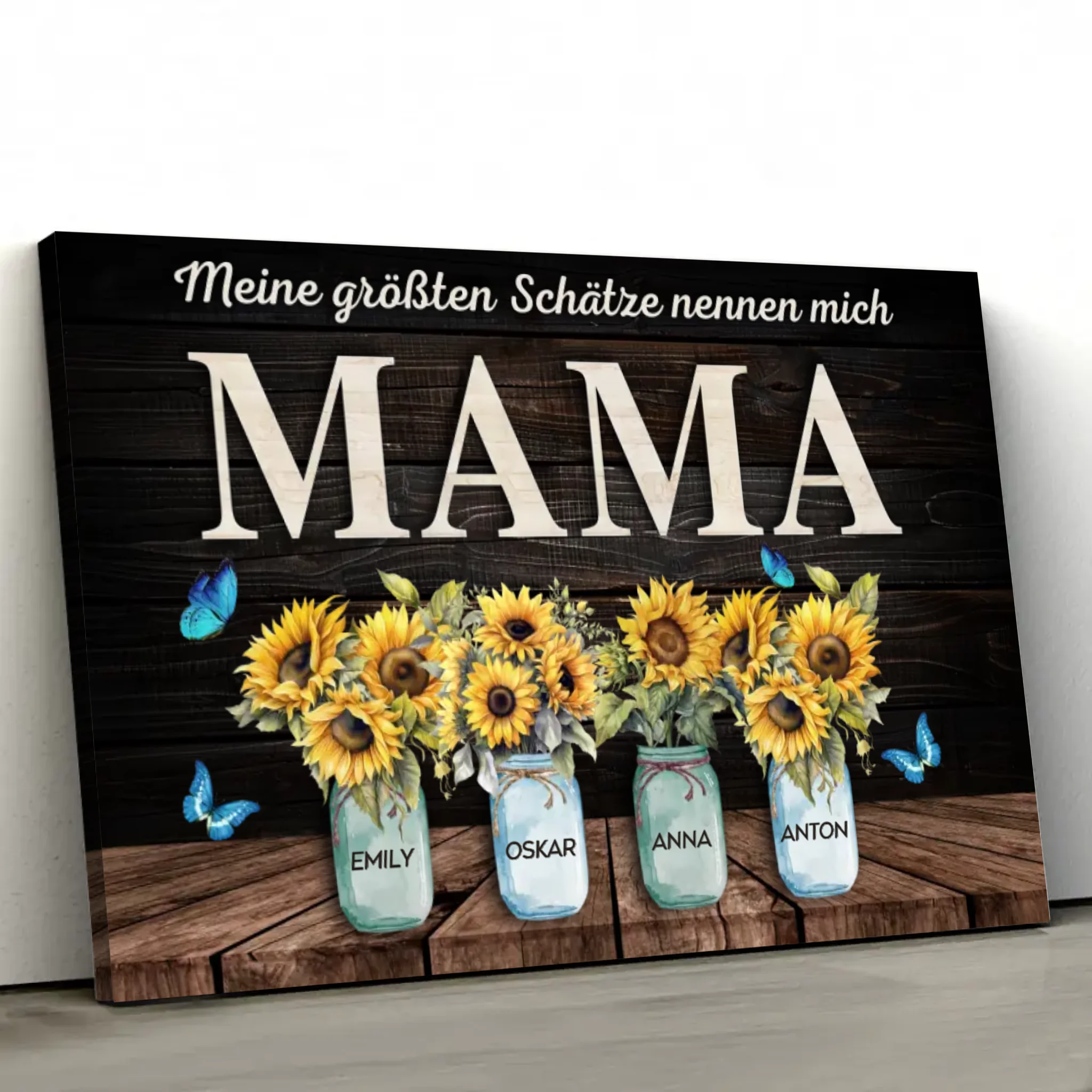 Personalisierte Leinwand "Meine größten Schätze nennen mich Mama"