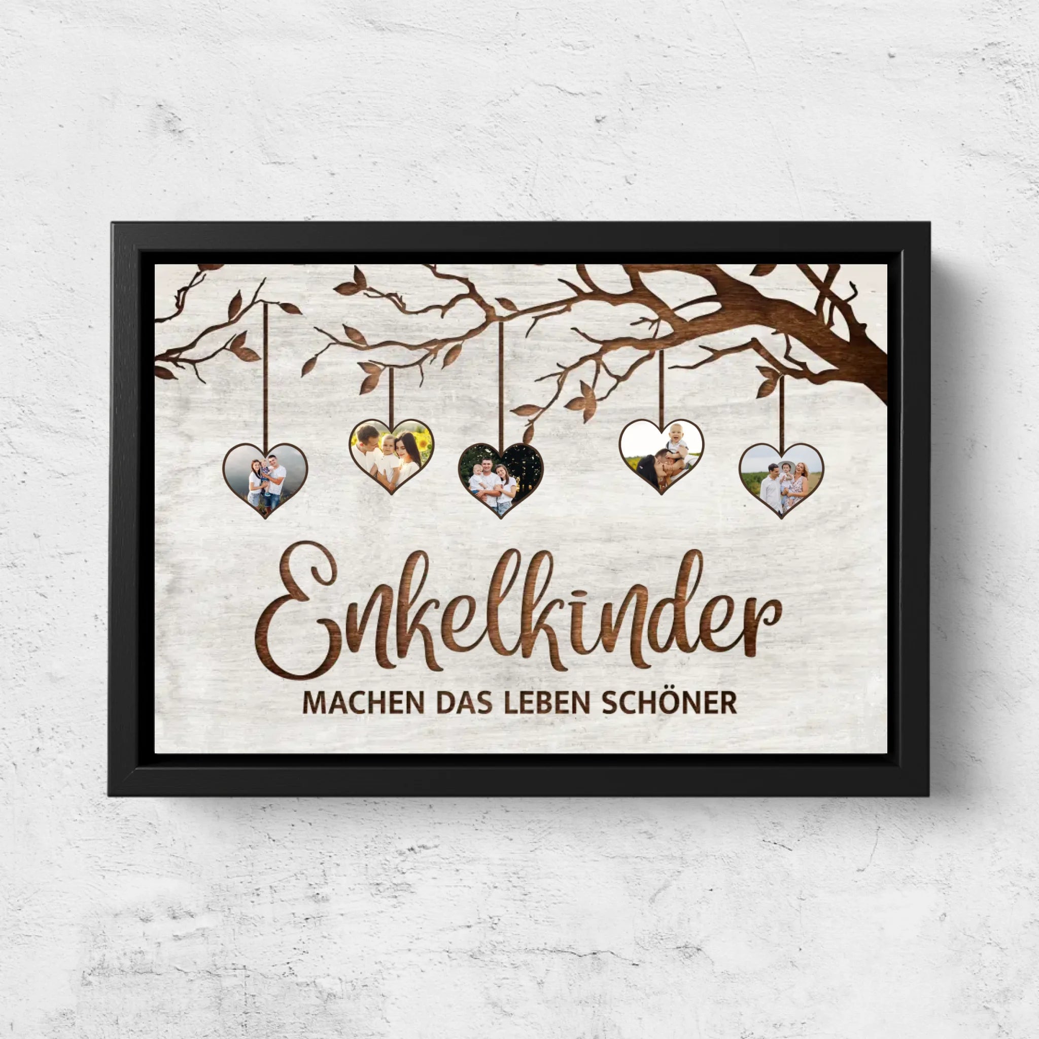 Personalisierte Leinwand "Familienbaum mit Bildern"