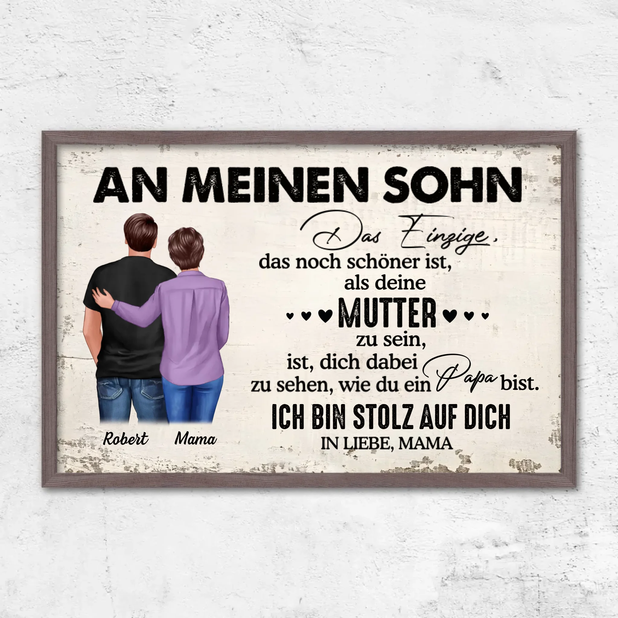 Personalisiertes Poster "Von Mutter zu Sohn - Vatertagsgeschenk"