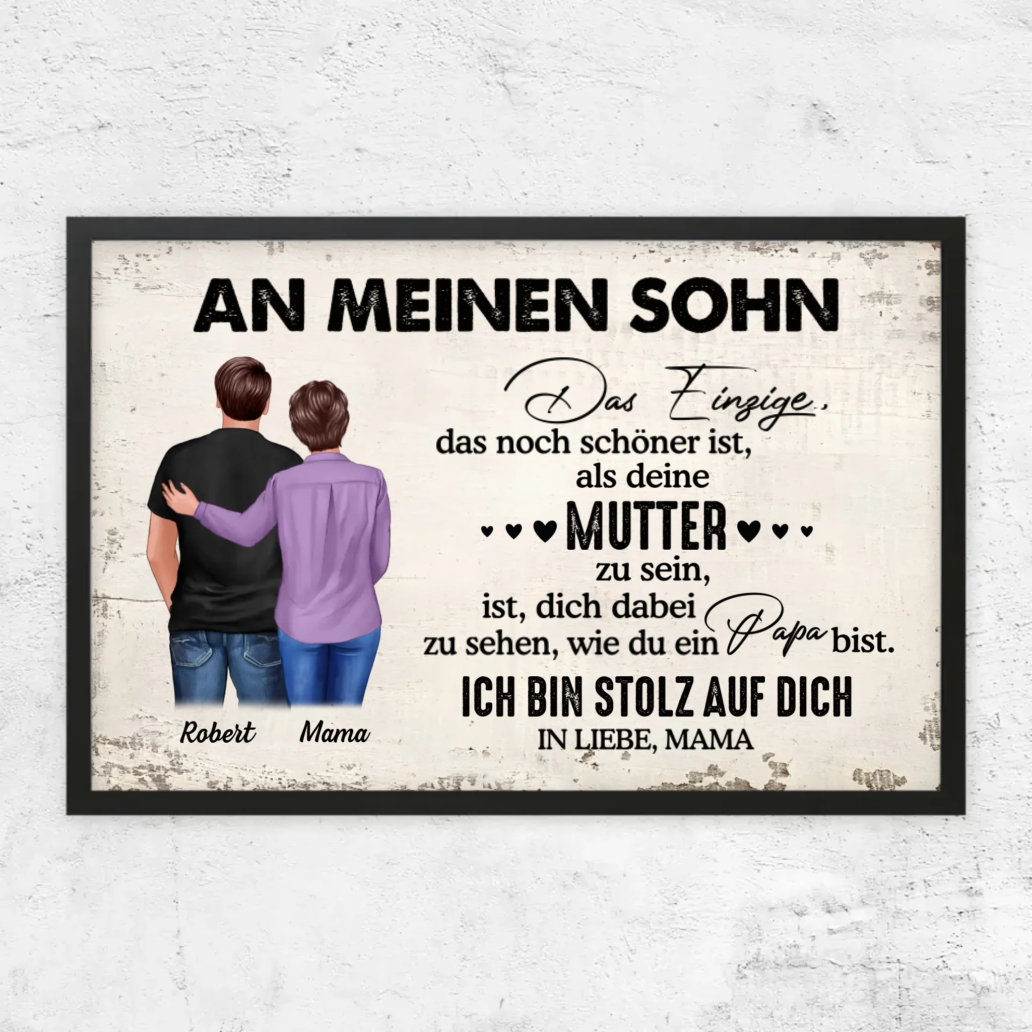 Personalisiertes Poster "Von Mutter zu Sohn - Vatertagsgeschenk"