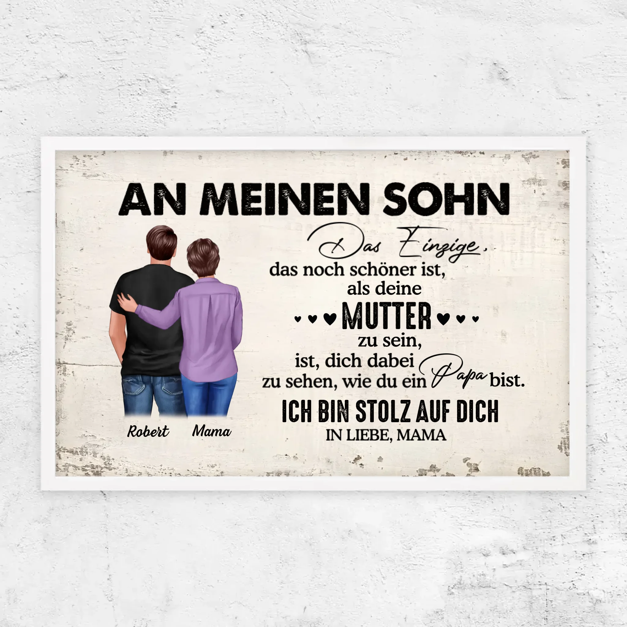 Personalisiertes Poster "Von Mutter zu Sohn - Vatertagsgeschenk"
