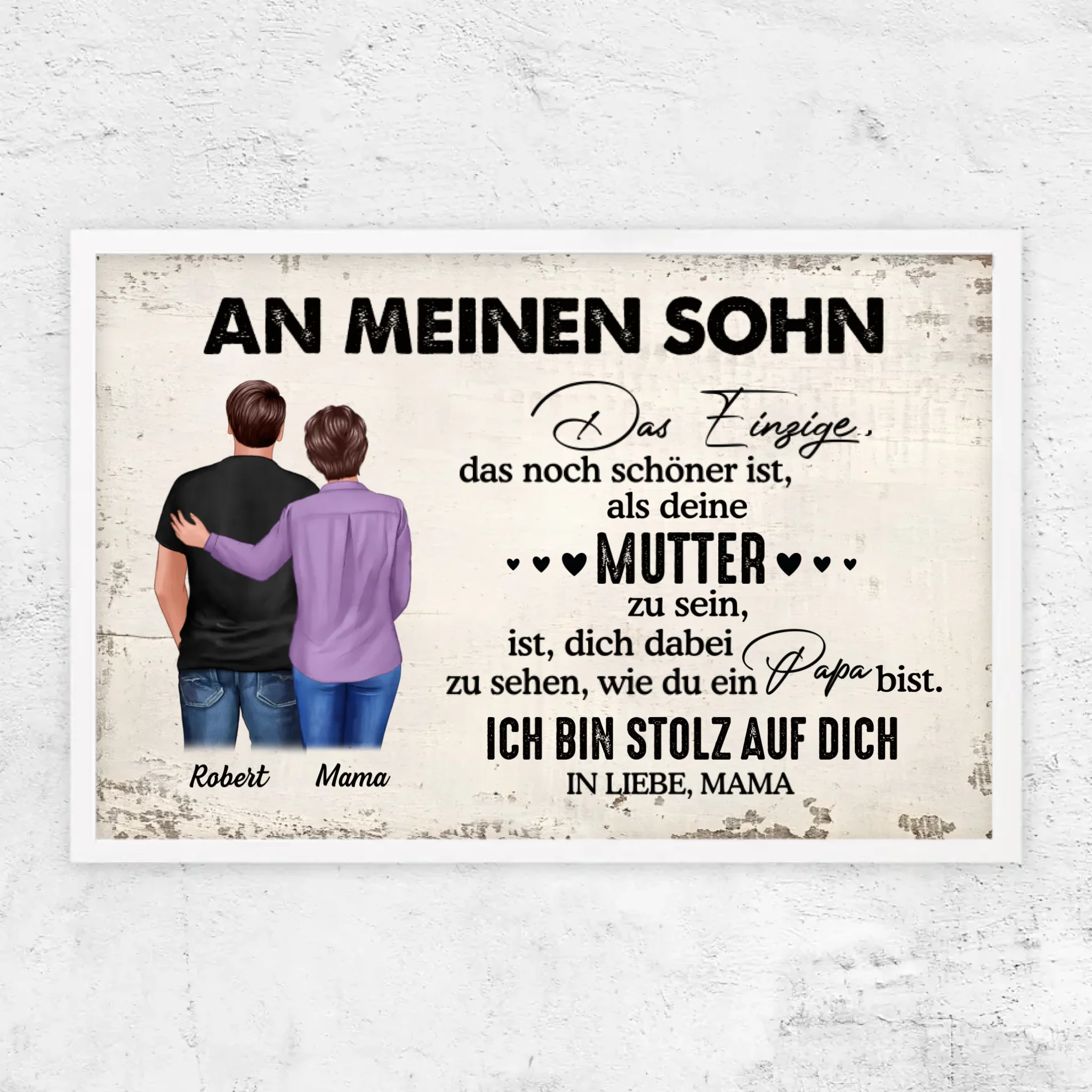 Personalisiertes Poster "Von Mutter zu Sohn - Vatertagsgeschenk"