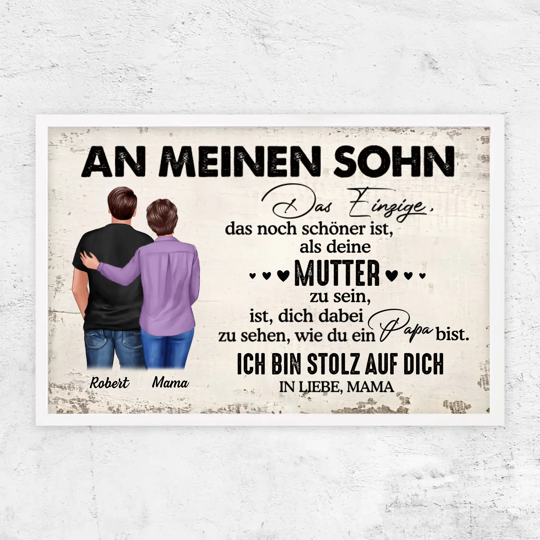 Personalisiertes Poster "Von Mutter zu Sohn - Vatertagsgeschenk"