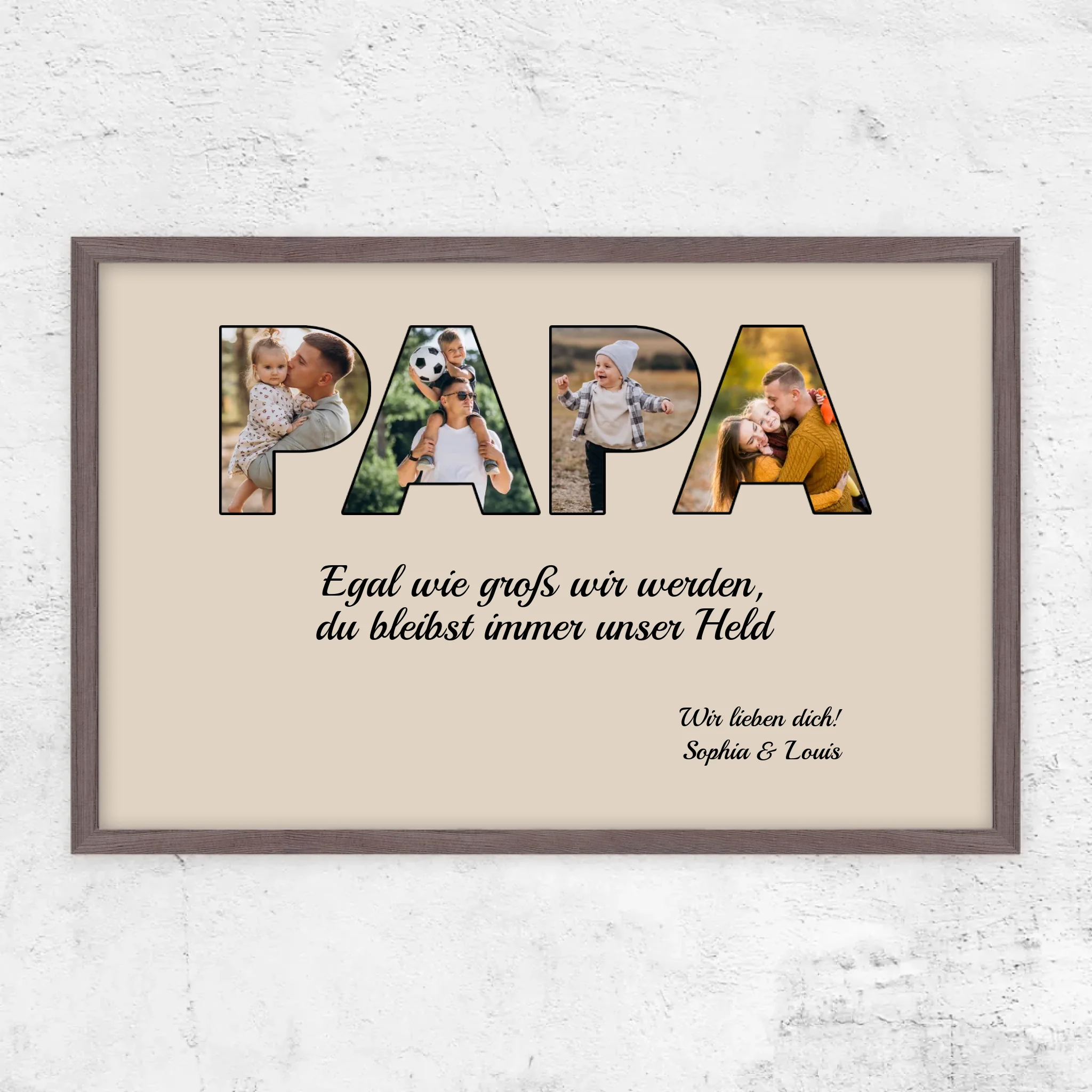 Personalisiertes Poster "Papa bleibt mein Held"