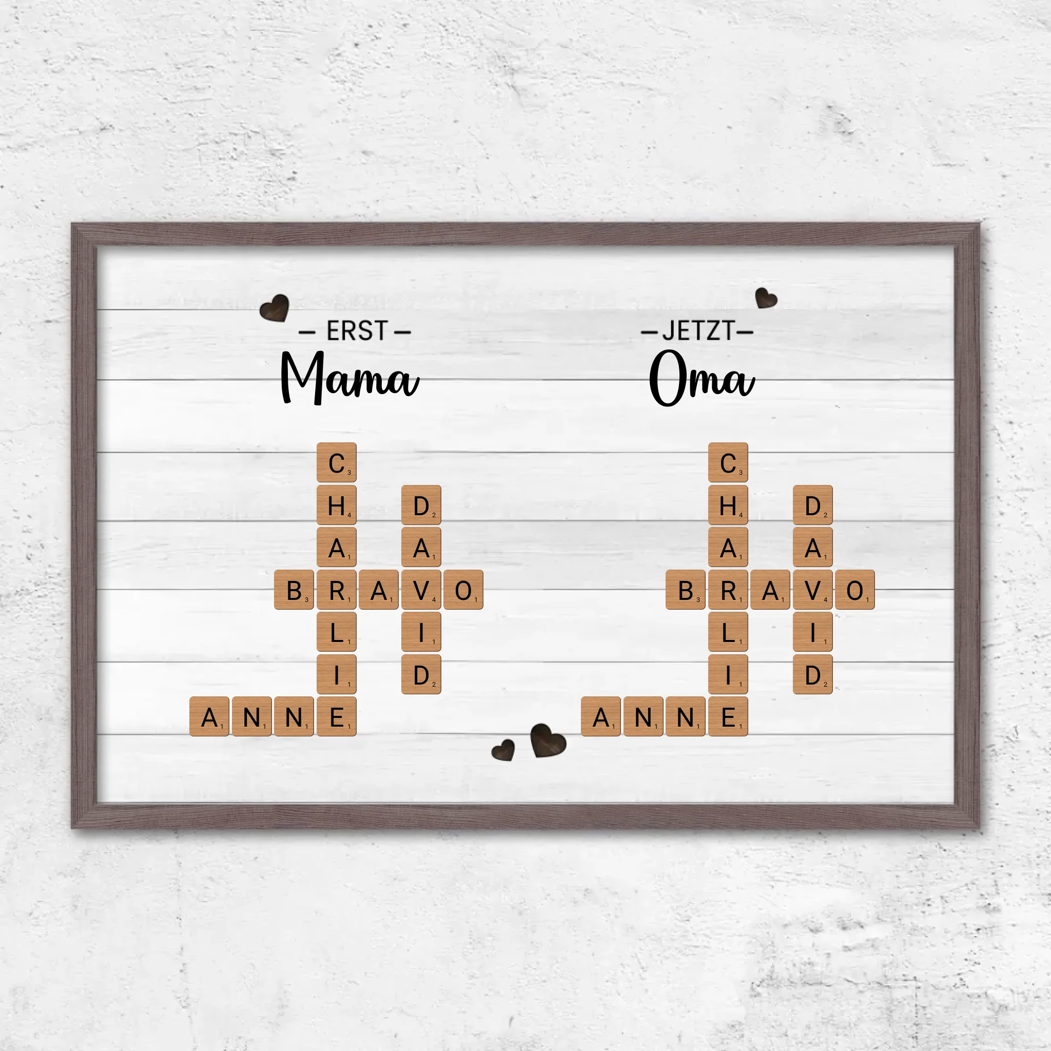 Personalisiertes Poster "Erst mama, Jetzt Oma - Kreuzworträtsel"