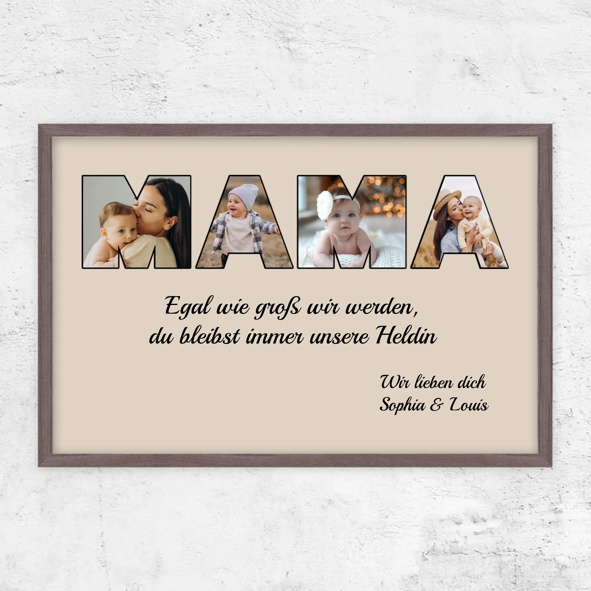 Personalisiertes Poster "Mama bleibt meine Heldin"