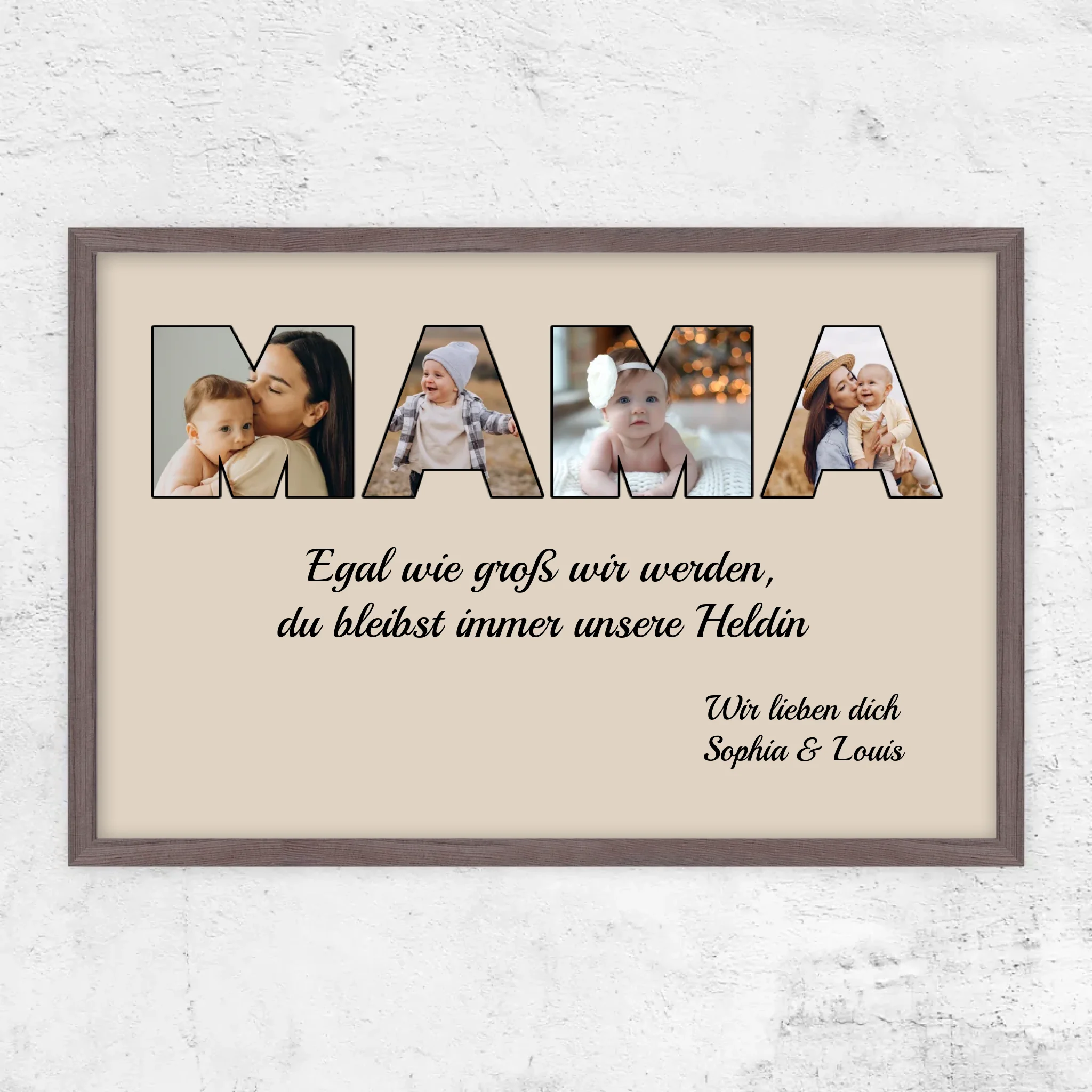 Personalisiertes Poster "Mama bleibt meine Heldin"