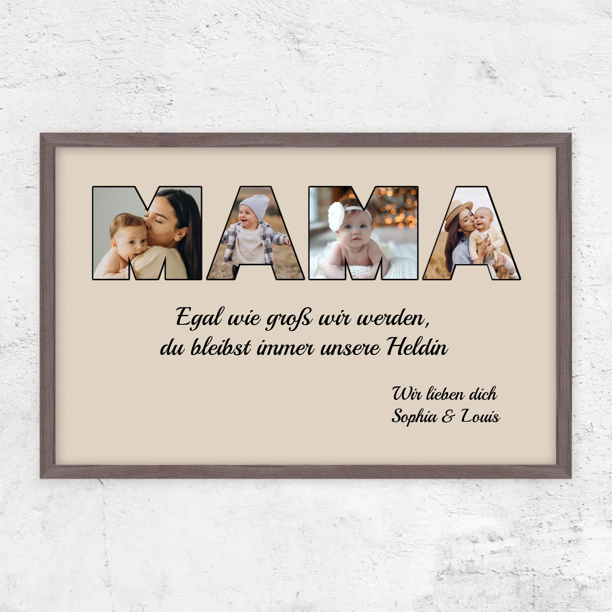 Personalisiertes Poster "Mama bleibt meine Heldin"