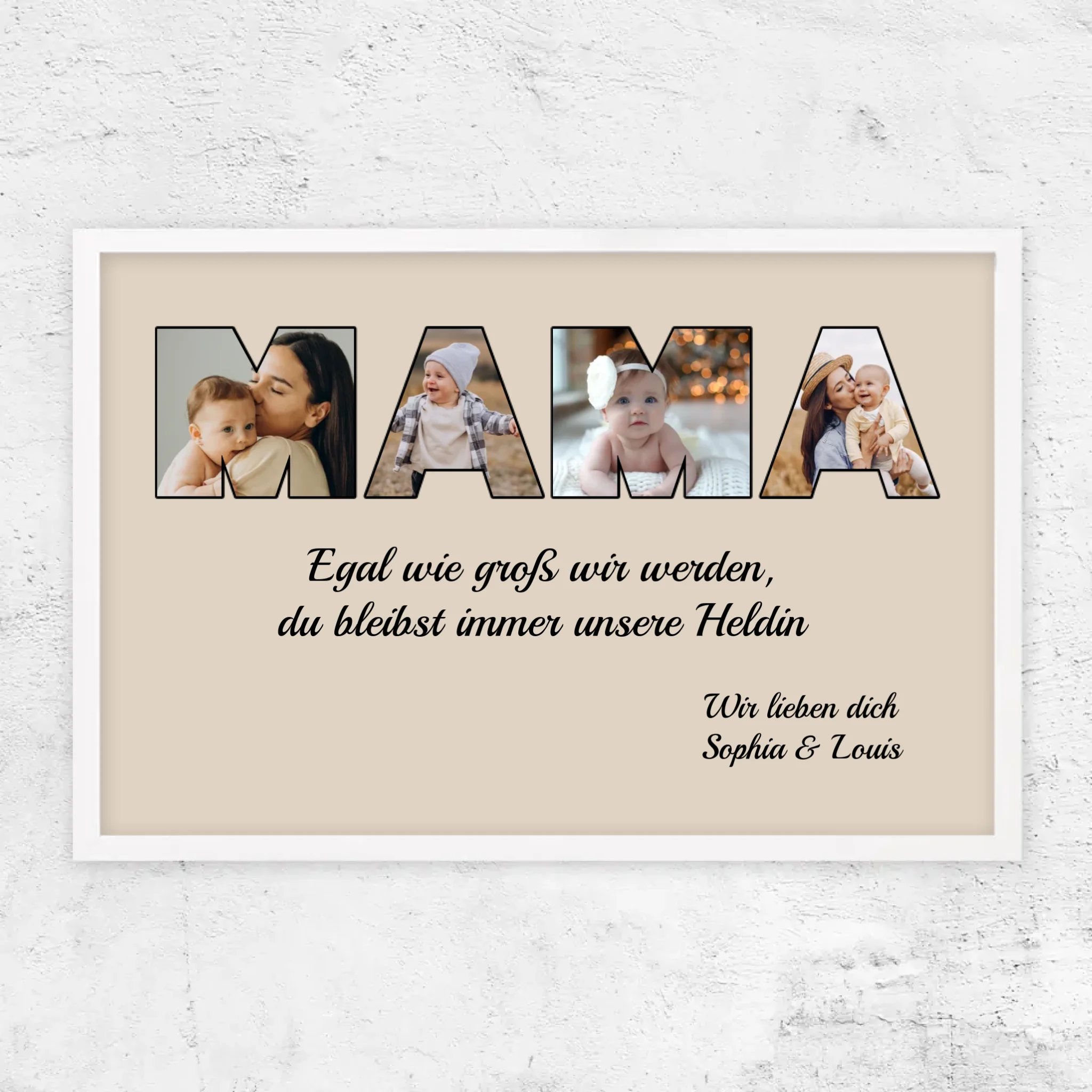 Personalisiertes Poster "Mama bleibt meine Heldin"