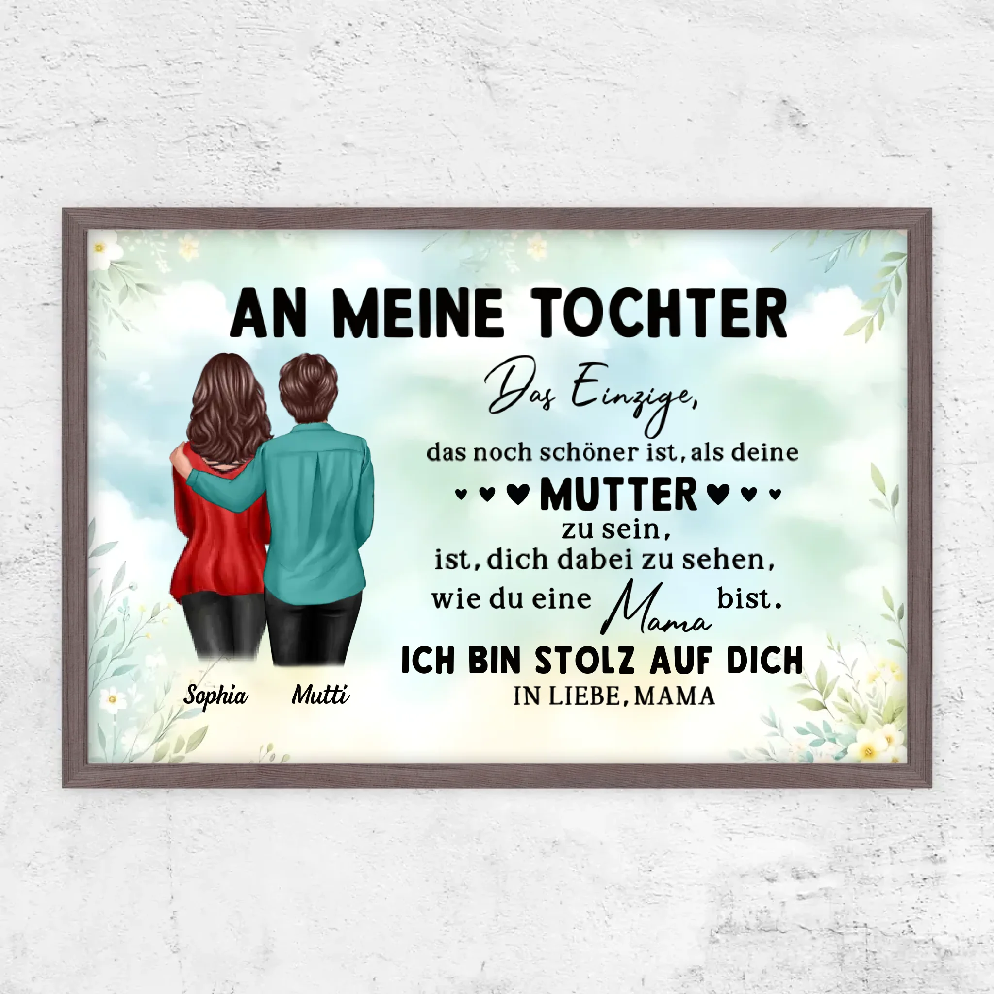 Personalisiertes Poster "Von Mutter zu Tochter - Muttertagsgeschenk"