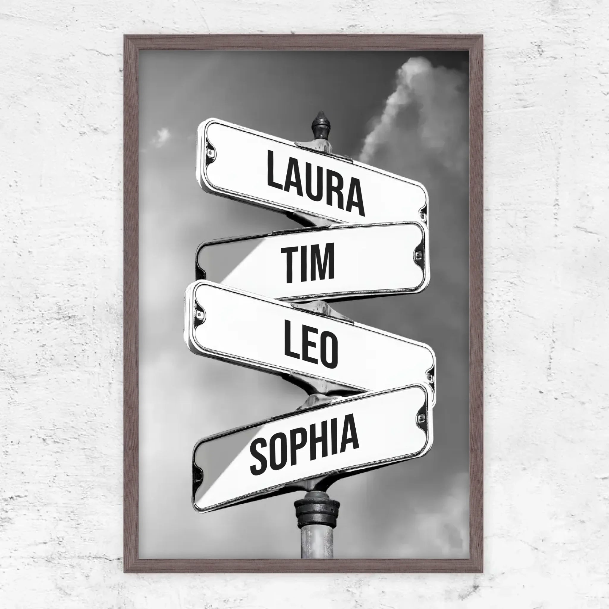 Personalisiertes Poster "Vintage Straßenschild für Familien"
