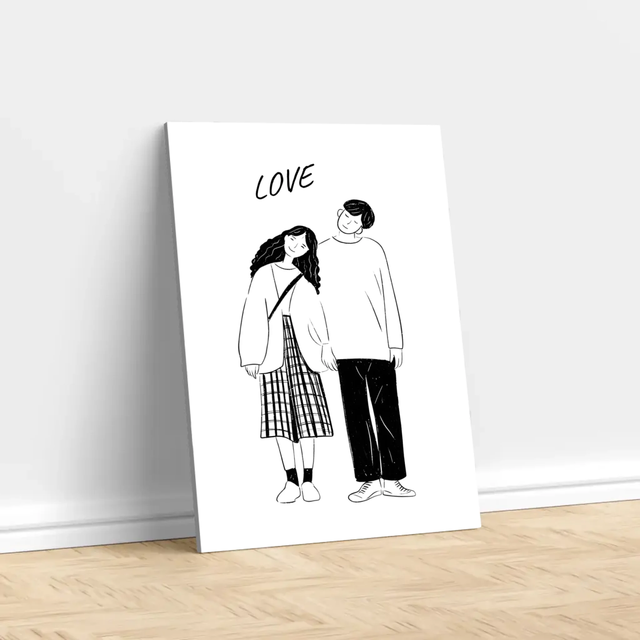 Personalisierte Leinwand – Foto in Linienzeichnung