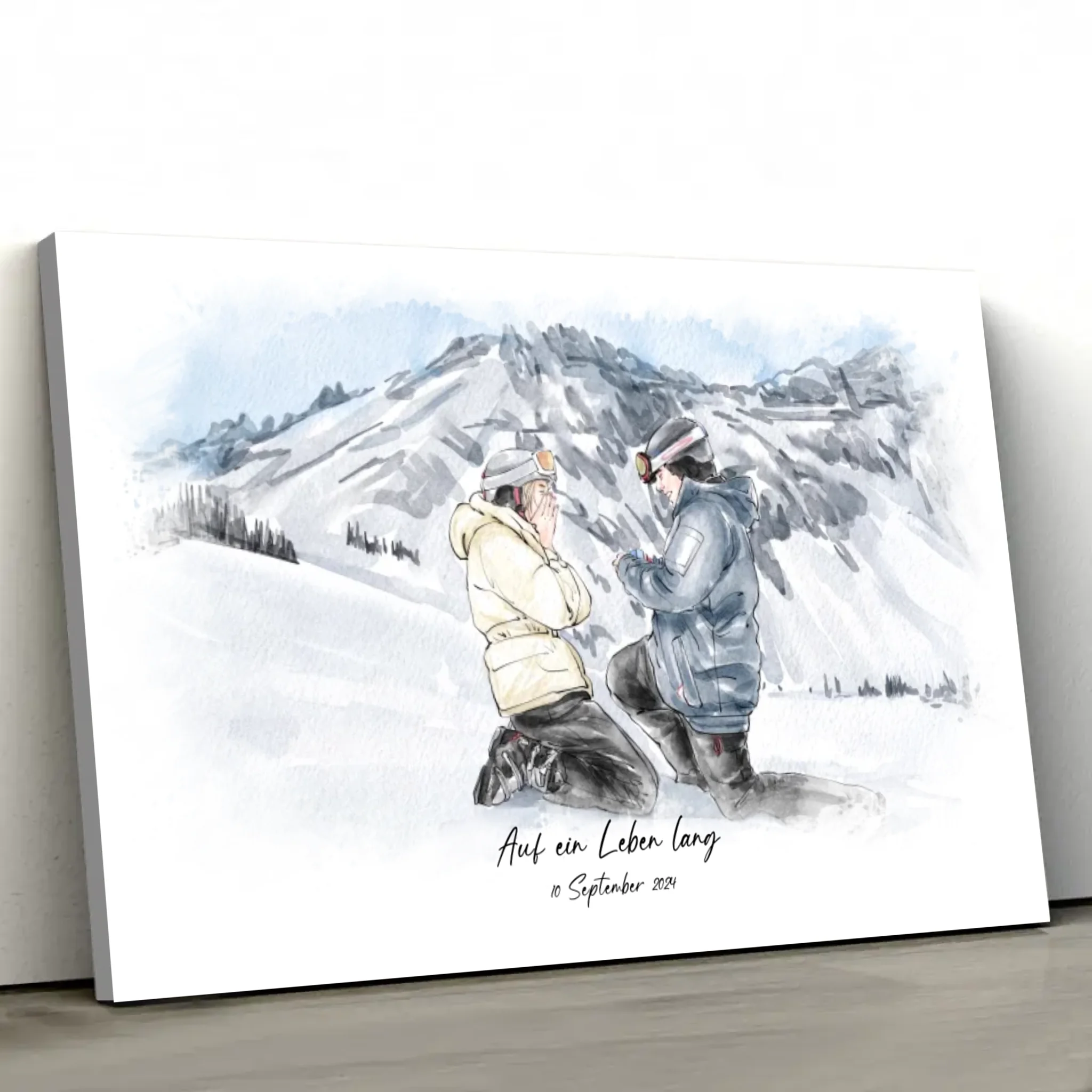 Personalisierte Leinwand – Aquarell-Porträt aus Foto