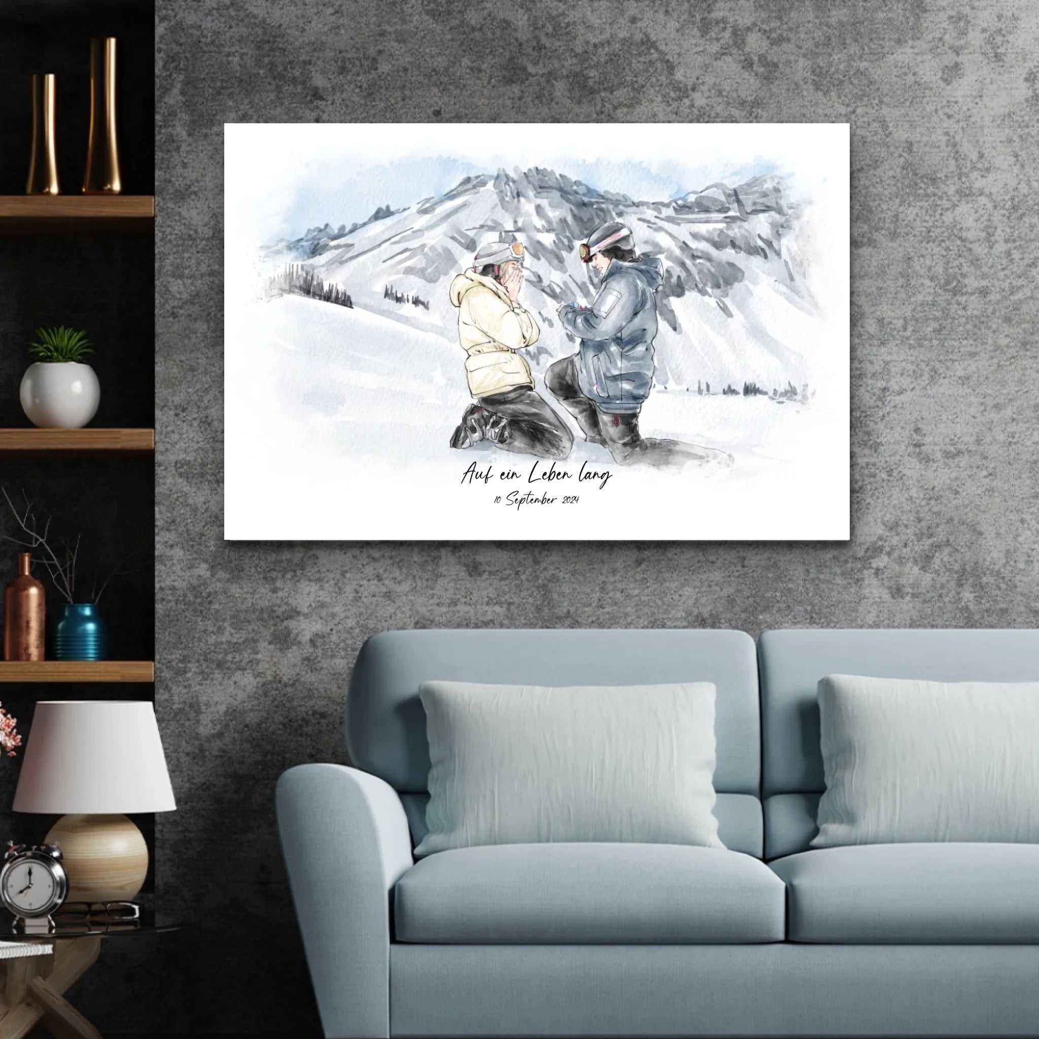 Personalisierte Leinwand – Aquarell-Porträt aus Foto