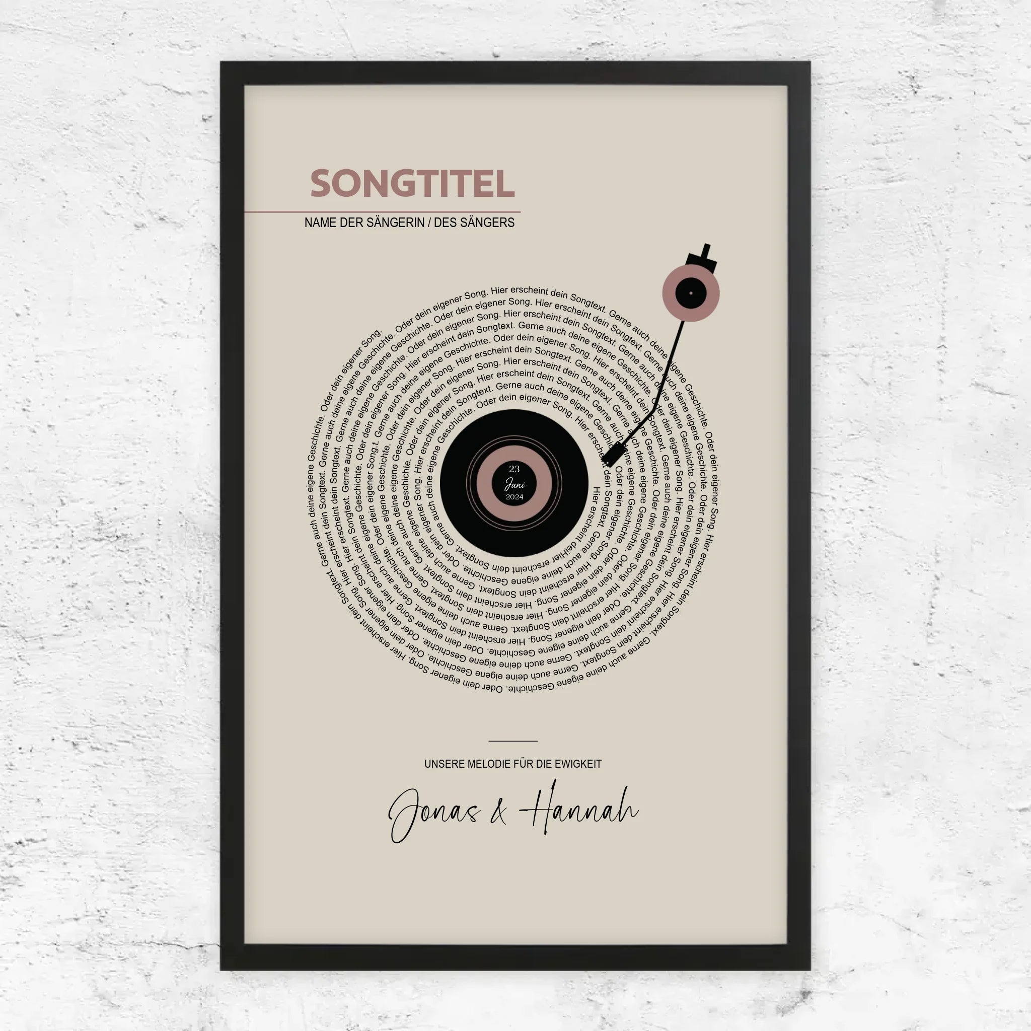 Personalisiertes Poster – Retro-Vinyl-Songtexte