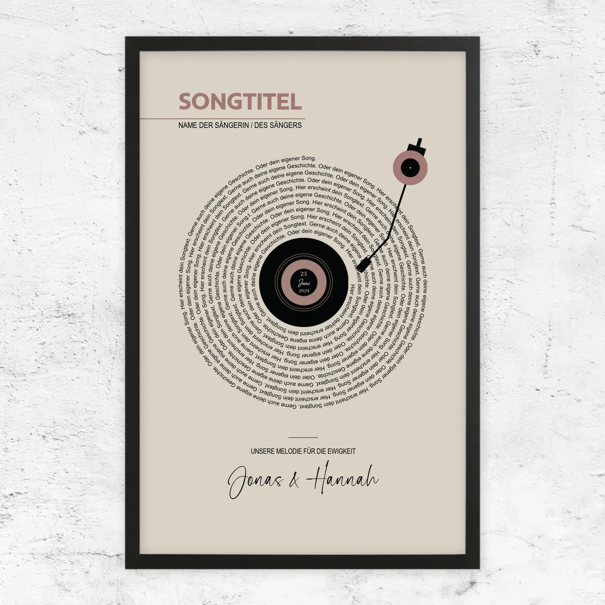 Personalisiertes Poster – Retro-Vinyl-Songtexte
