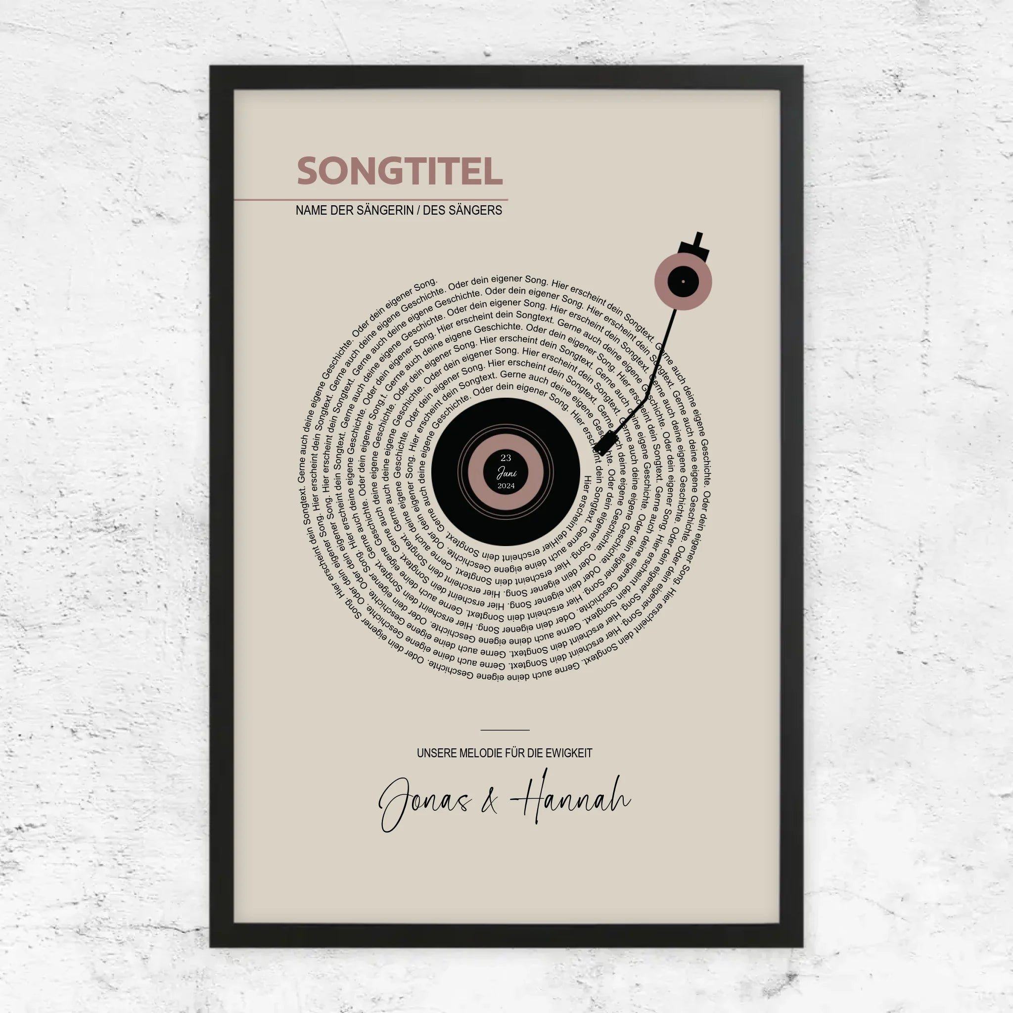 Personalisiertes Poster – Retro-Vinyl-Songtexte