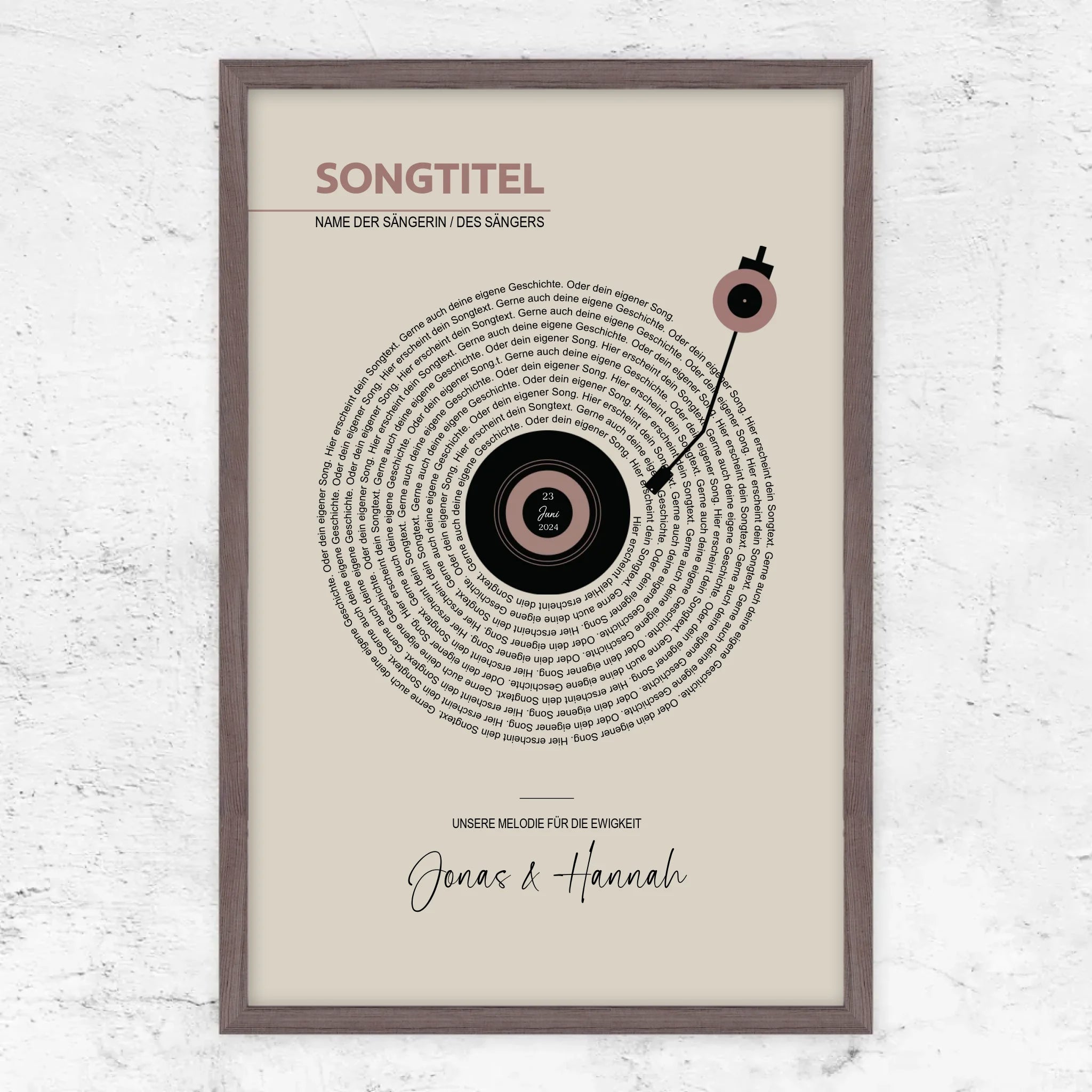 Personalisiertes Poster – Retro-Vinyl-Songtexte