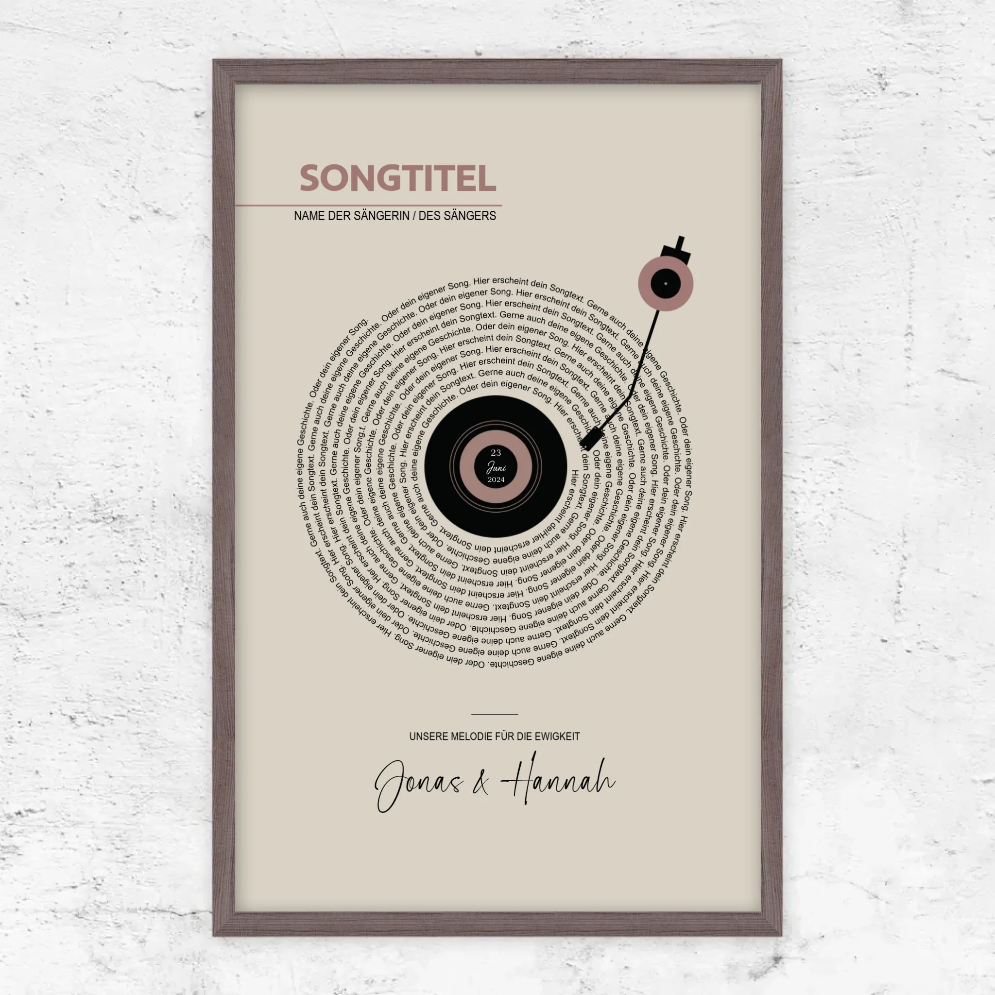 Personalisiertes Poster – Retro-Vinyl-Songtexte