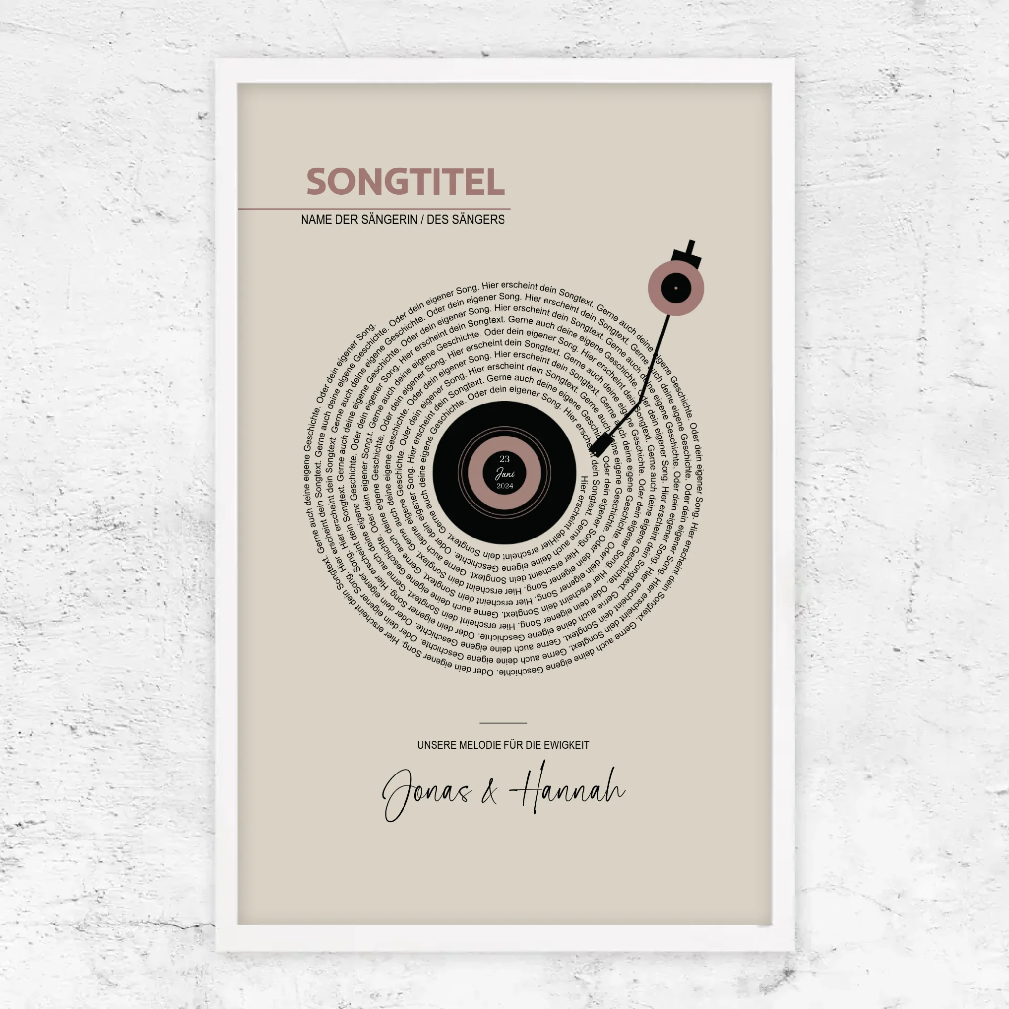Personalisiertes Poster – Retro-Vinyl-Songtexte