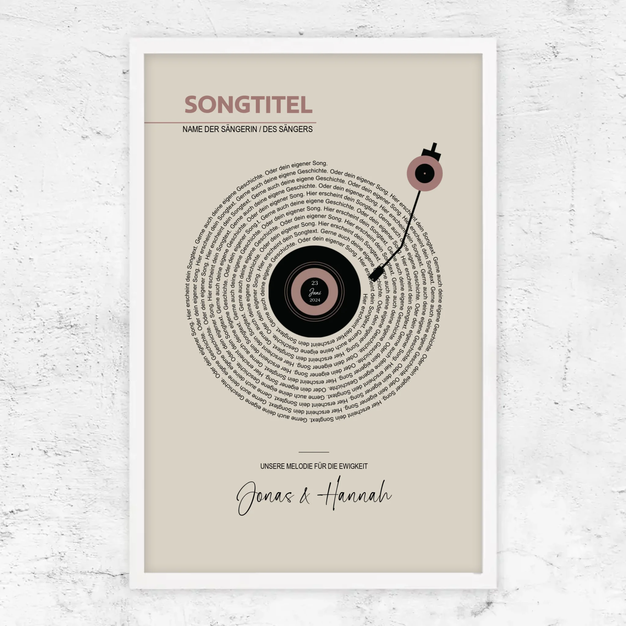 Personalisiertes Poster – Retro-Vinyl-Songtexte