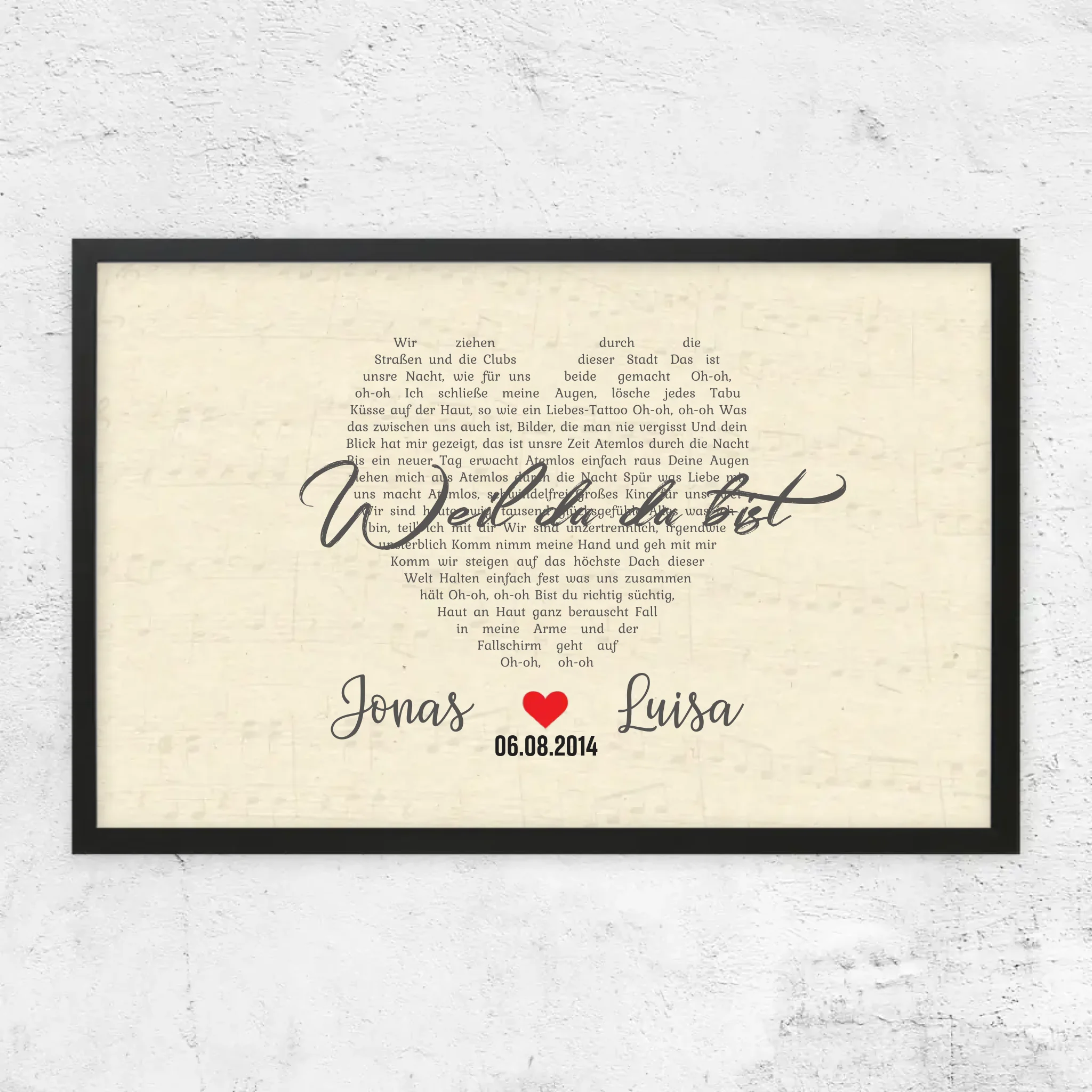 Personalisiertes Poster – Individuelles herzförmiges Lied