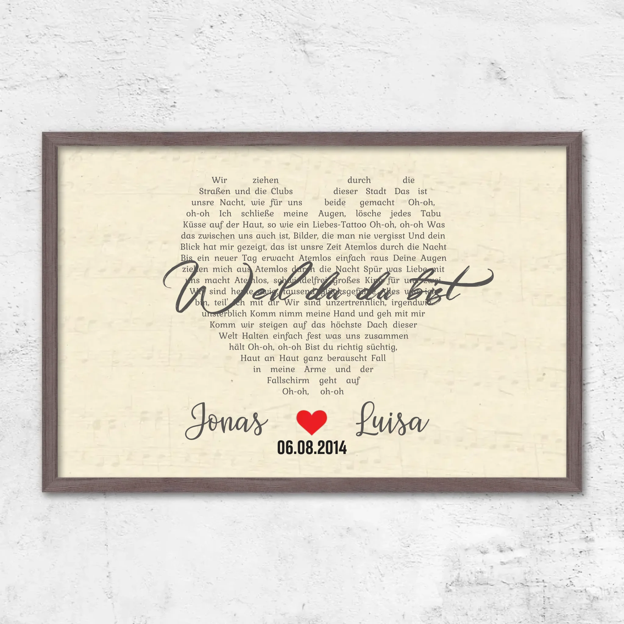 Personalisiertes Poster – Individuelles herzförmiges Lied