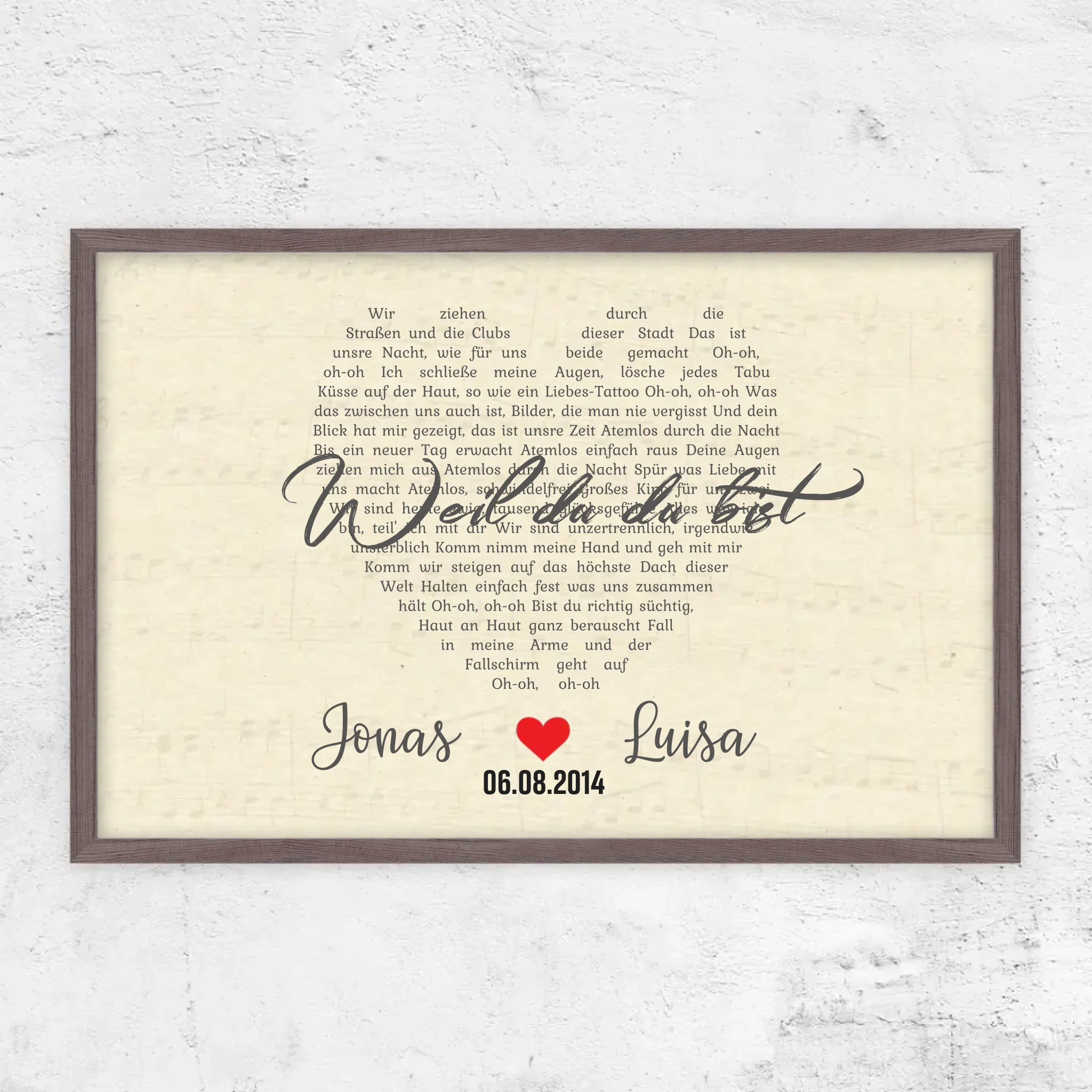 Personalisiertes Poster – Individuelles herzförmiges Lied