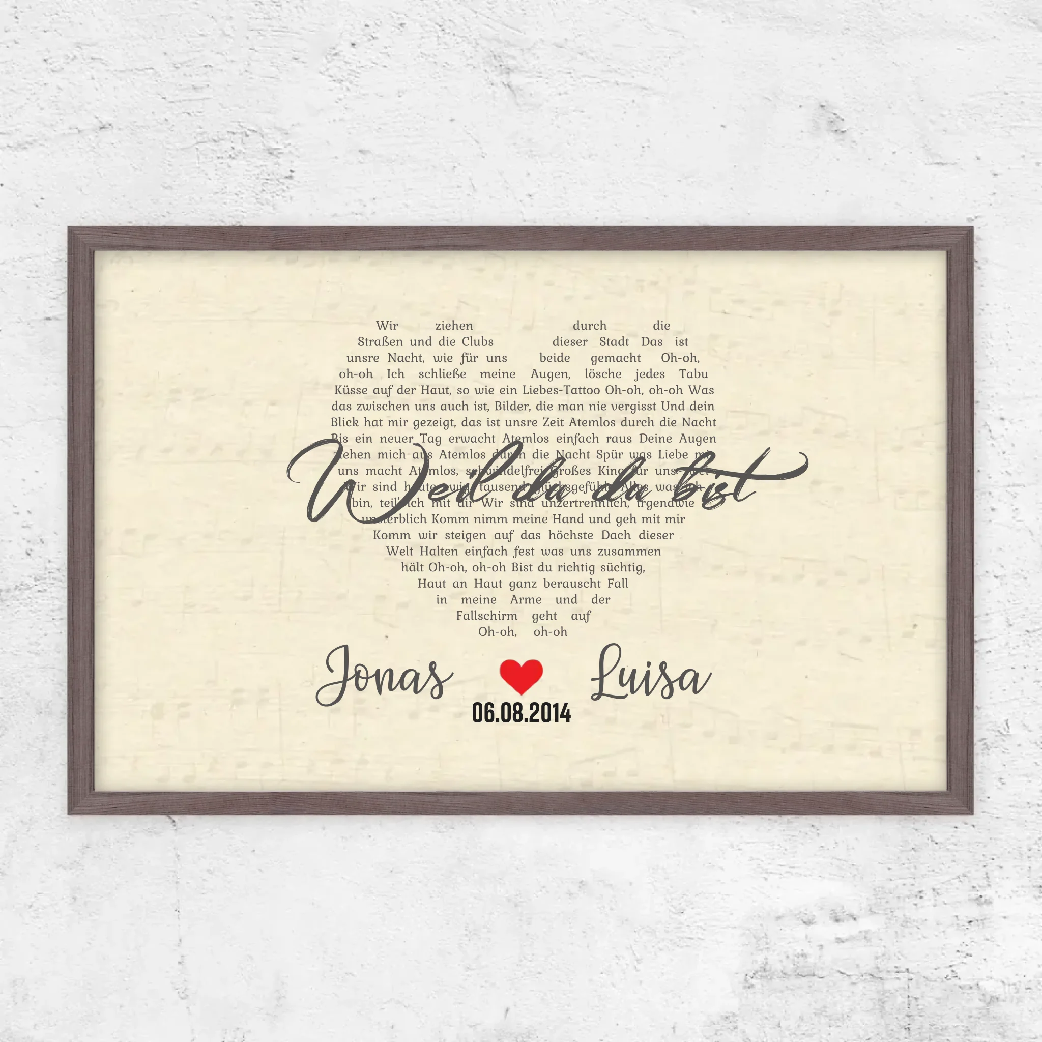 Personalisiertes Poster – Individuelles herzförmiges Lied