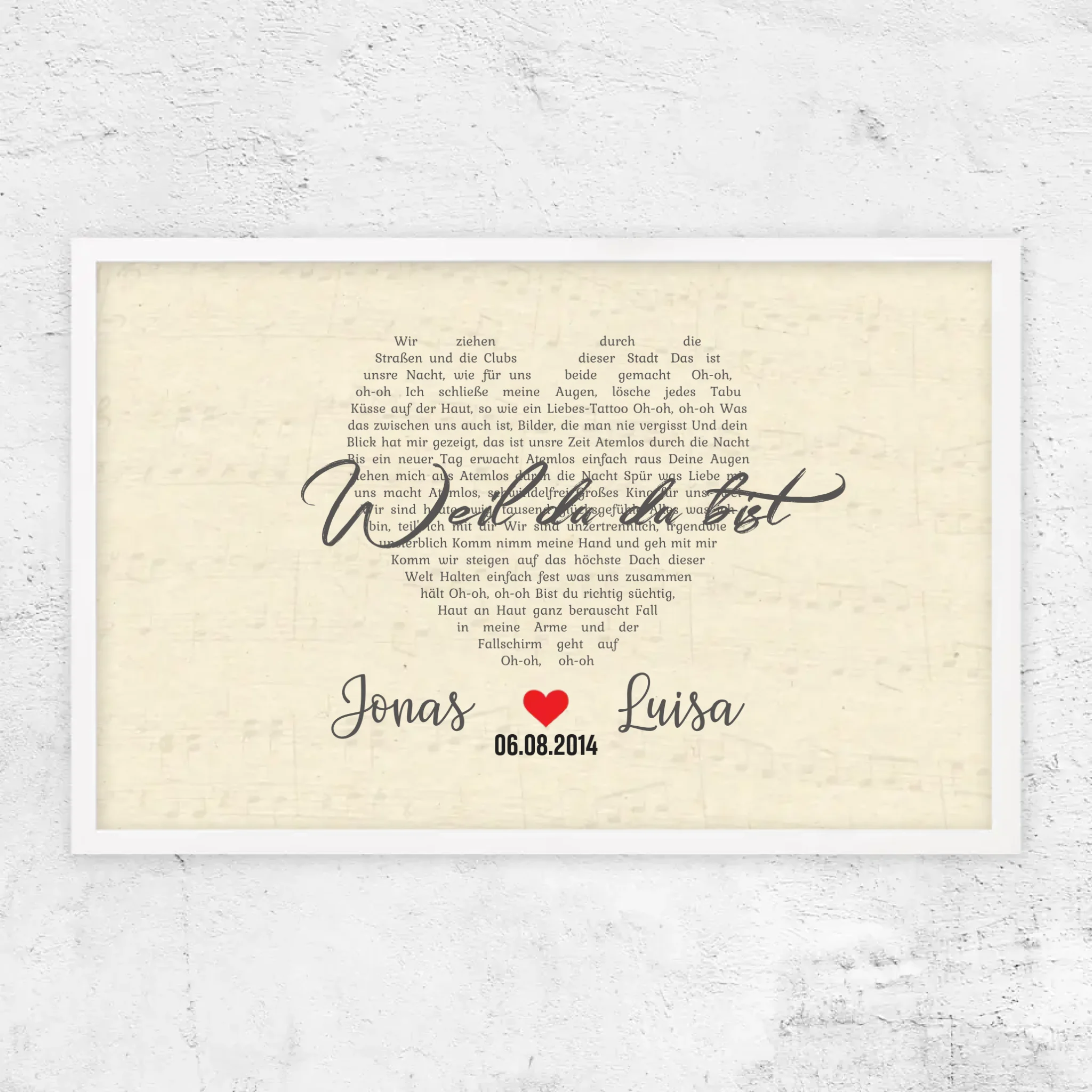 Personalisiertes Poster – Individuelles herzförmiges Lied