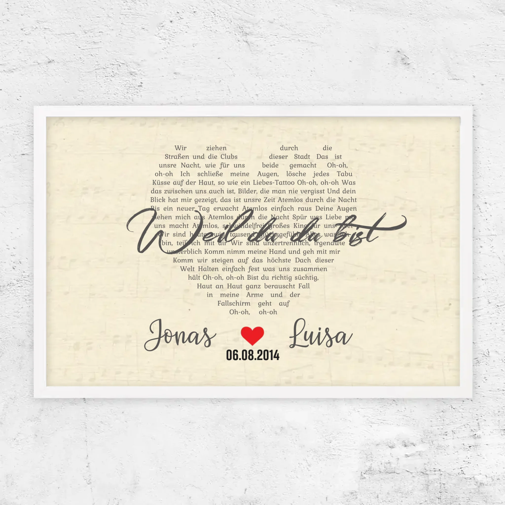 Personalisiertes Poster – Individuelles herzförmiges Lied