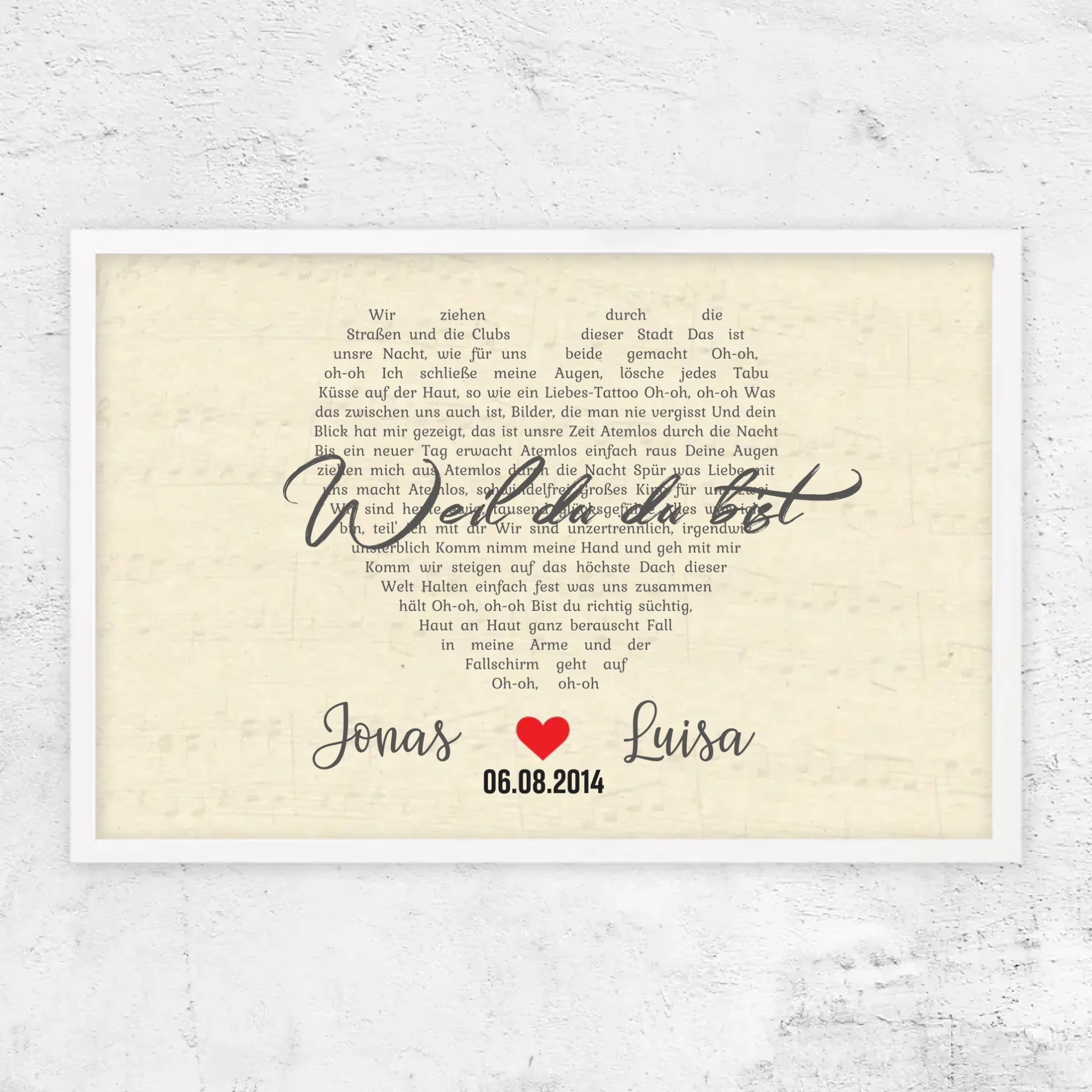 Personalisiertes Poster – Individuelles herzförmiges Lied