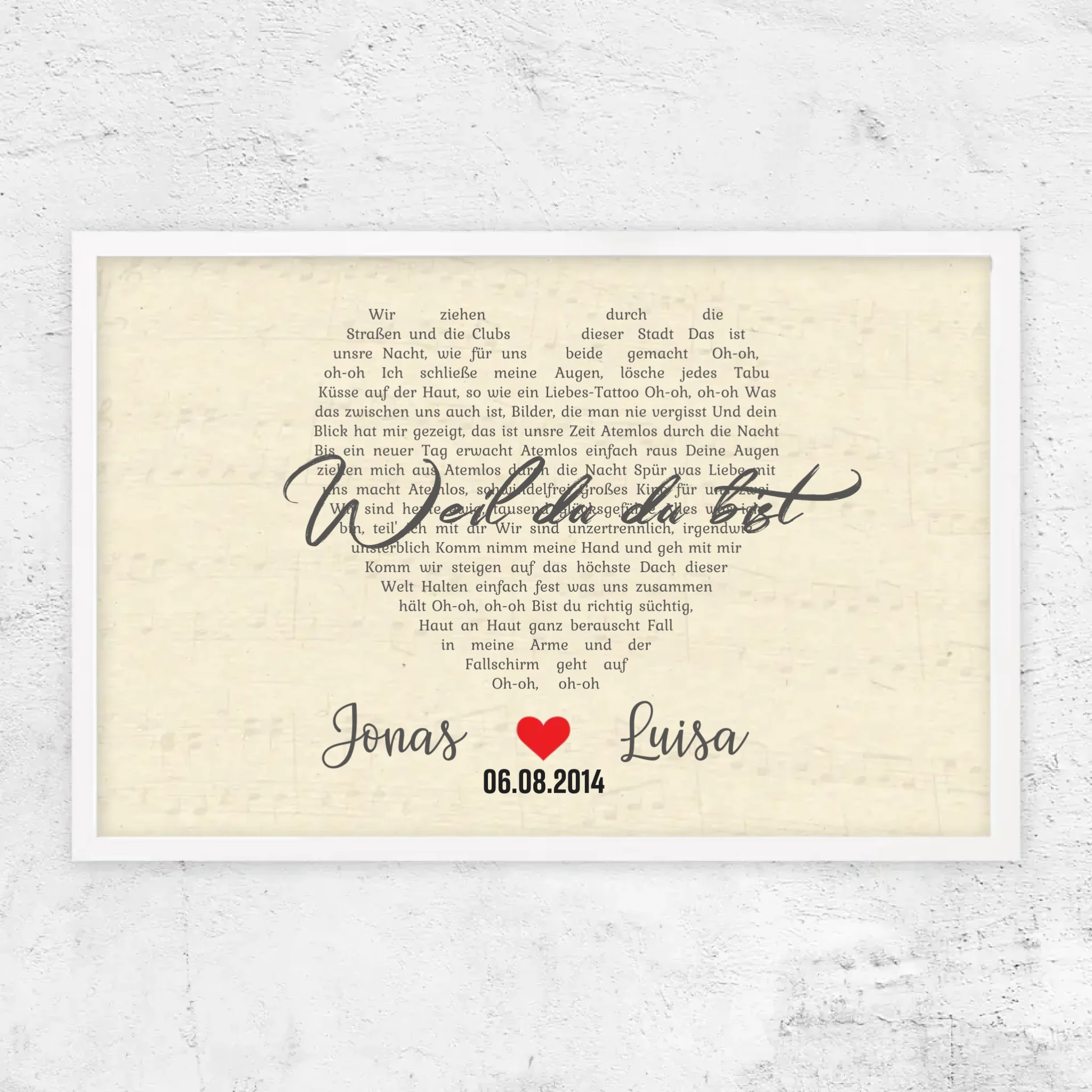 Personalisiertes Poster – Individuelles herzförmiges Lied