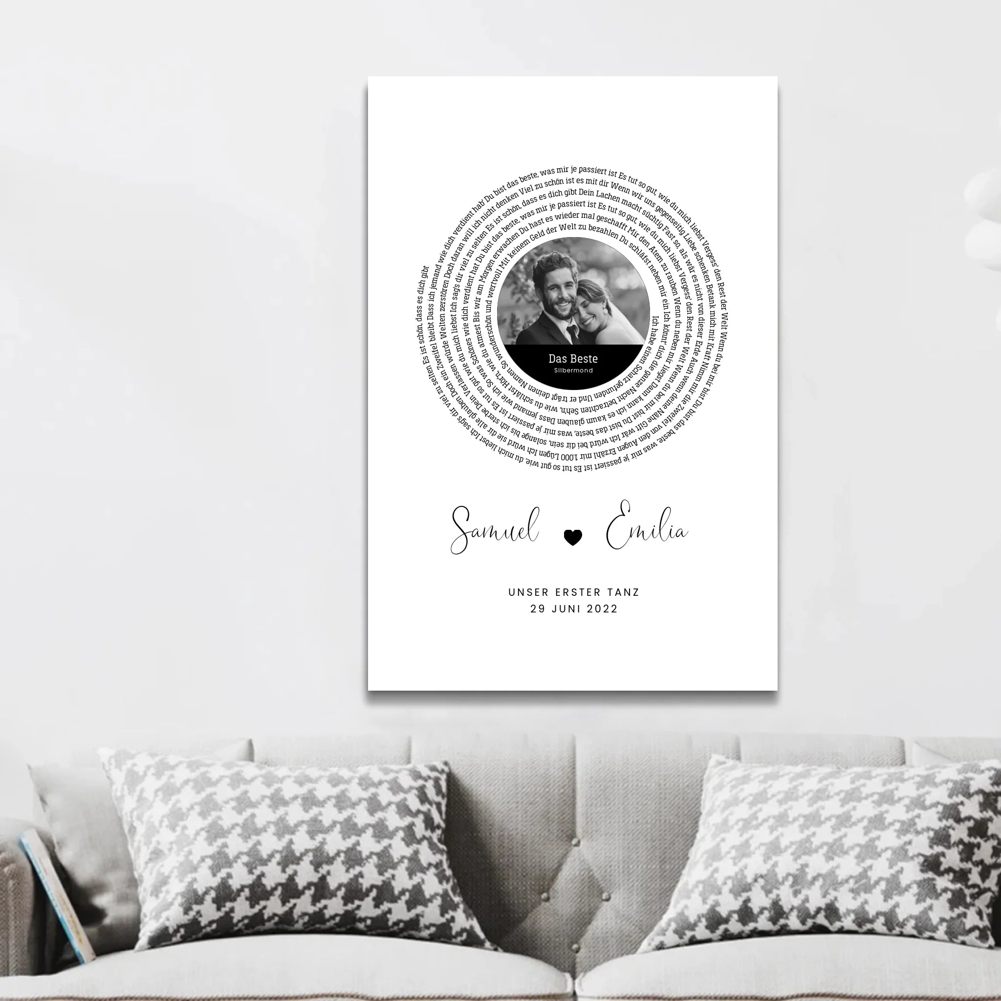 Personalisierte Leinwand – Individueller Songtext-Print