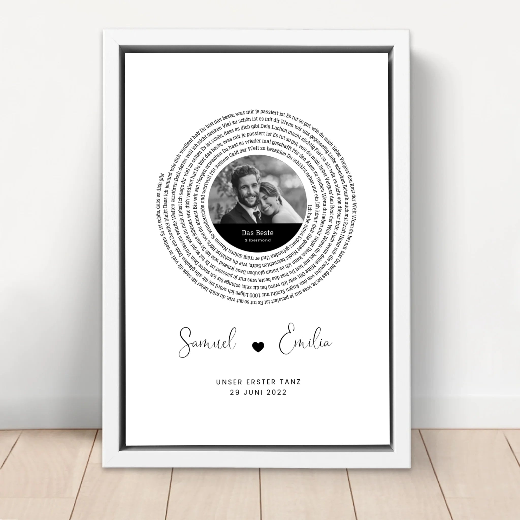 Personalisierte Leinwand – Individueller Songtext-Print