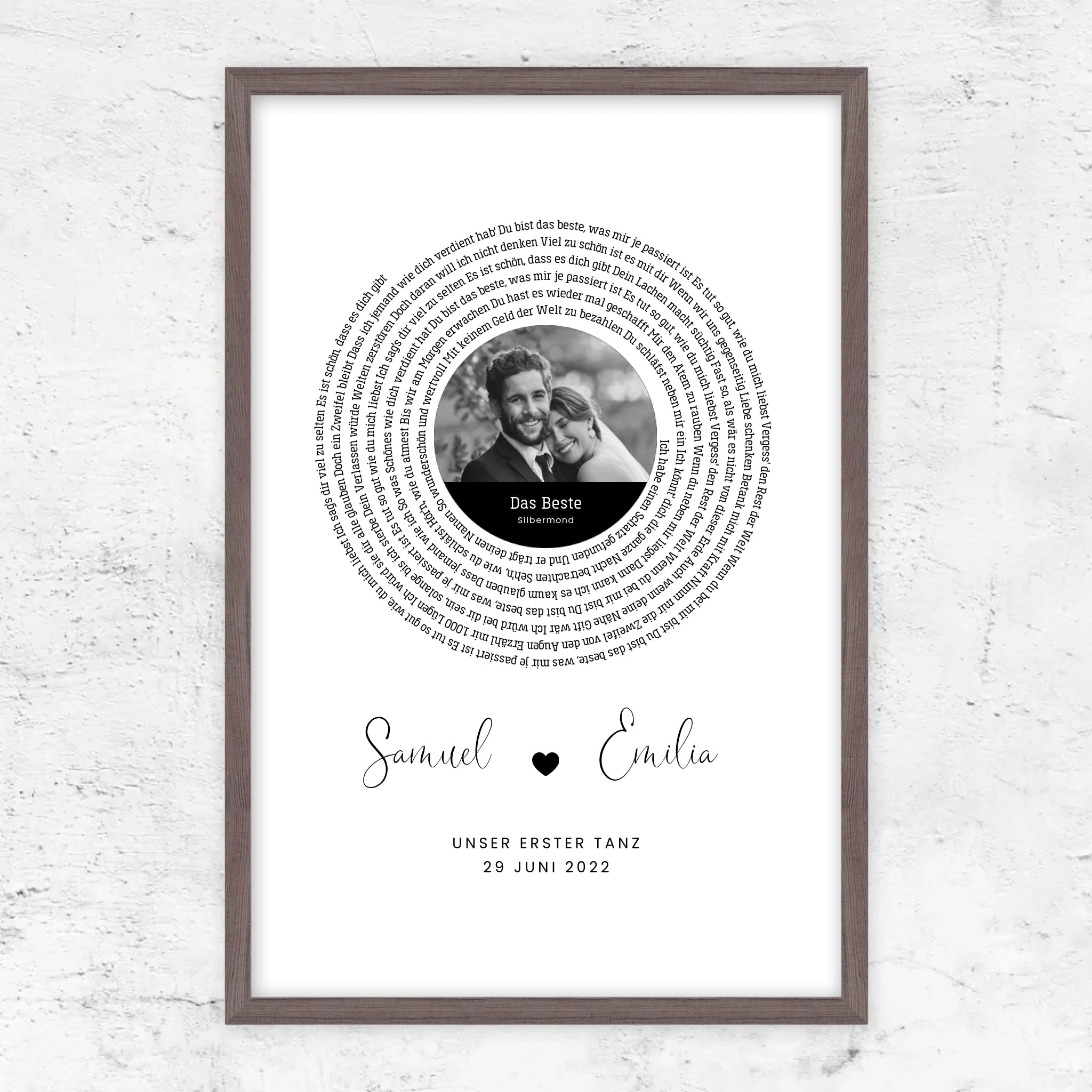 Personalisiertes Poster – Individueller Songtext-Print