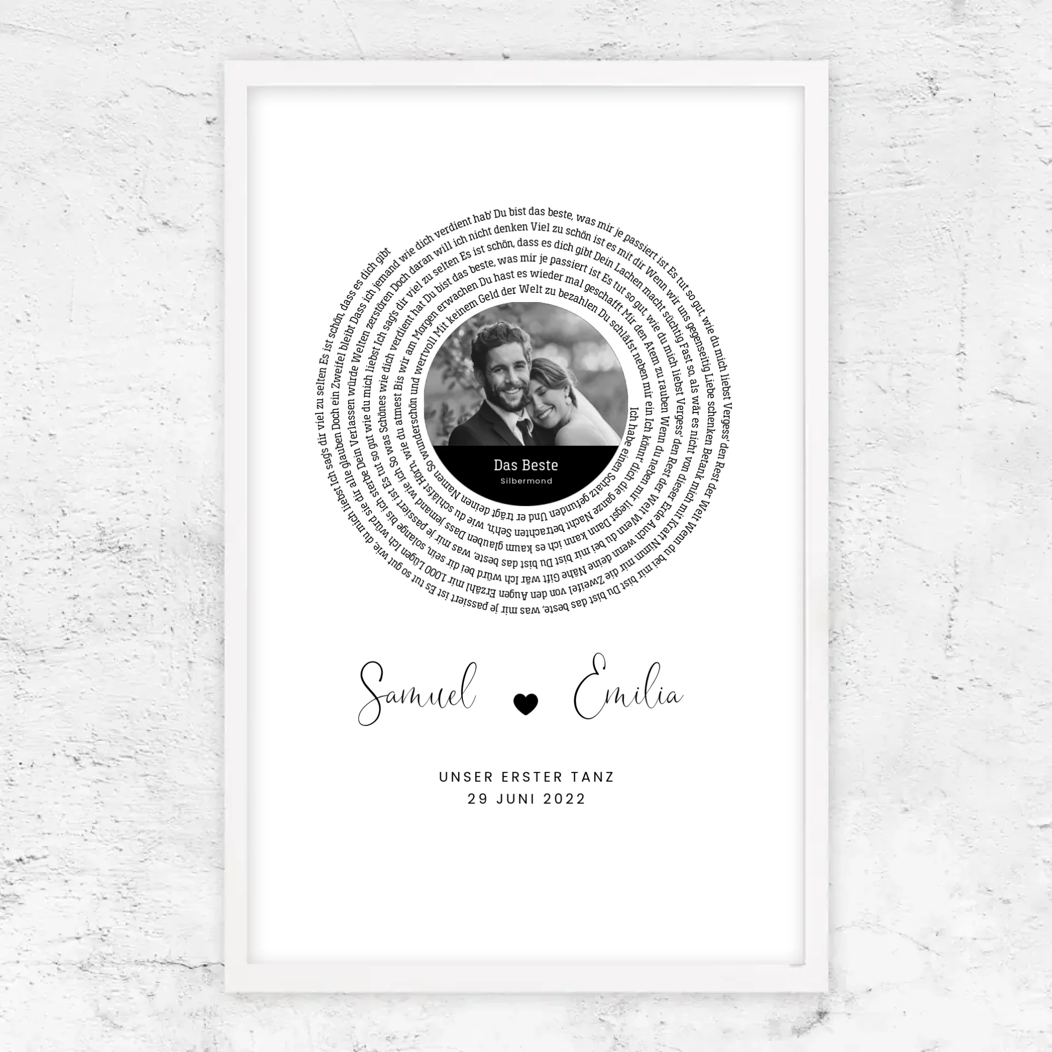 Personalisiertes Poster – Individueller Songtext-Print