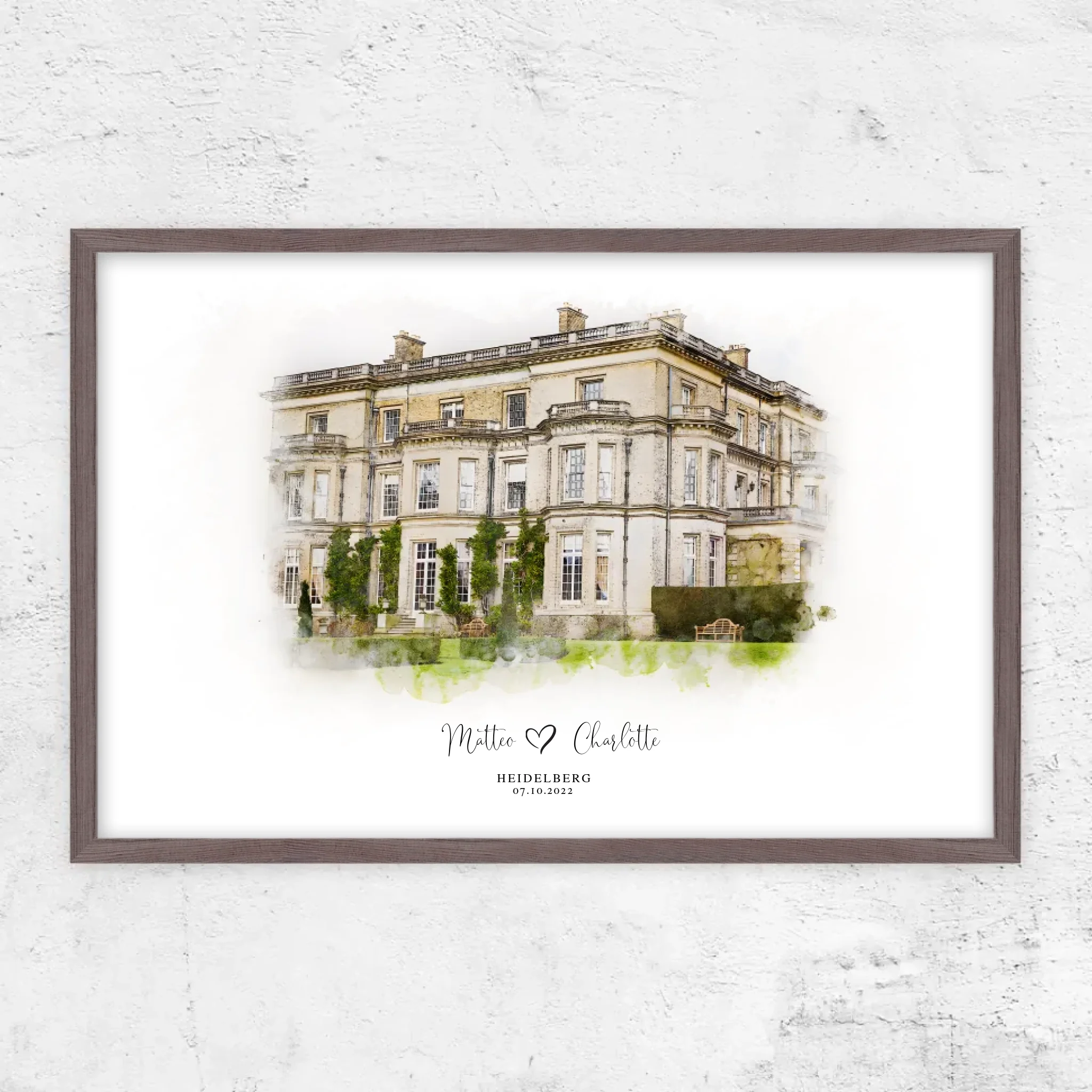 Personalisiertes Poster – Hochzeitsort-Skizze