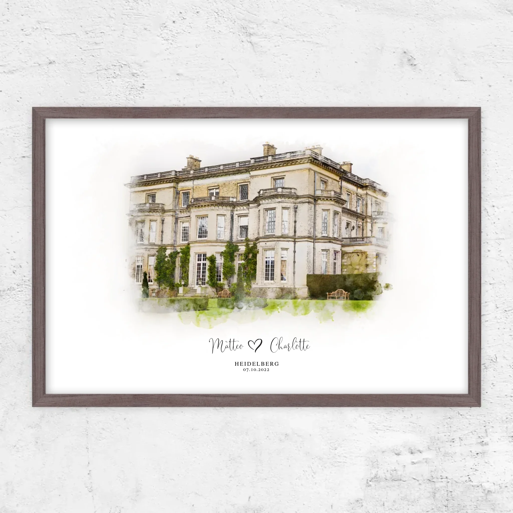 Personalisiertes Poster – Hochzeitsort-Skizze