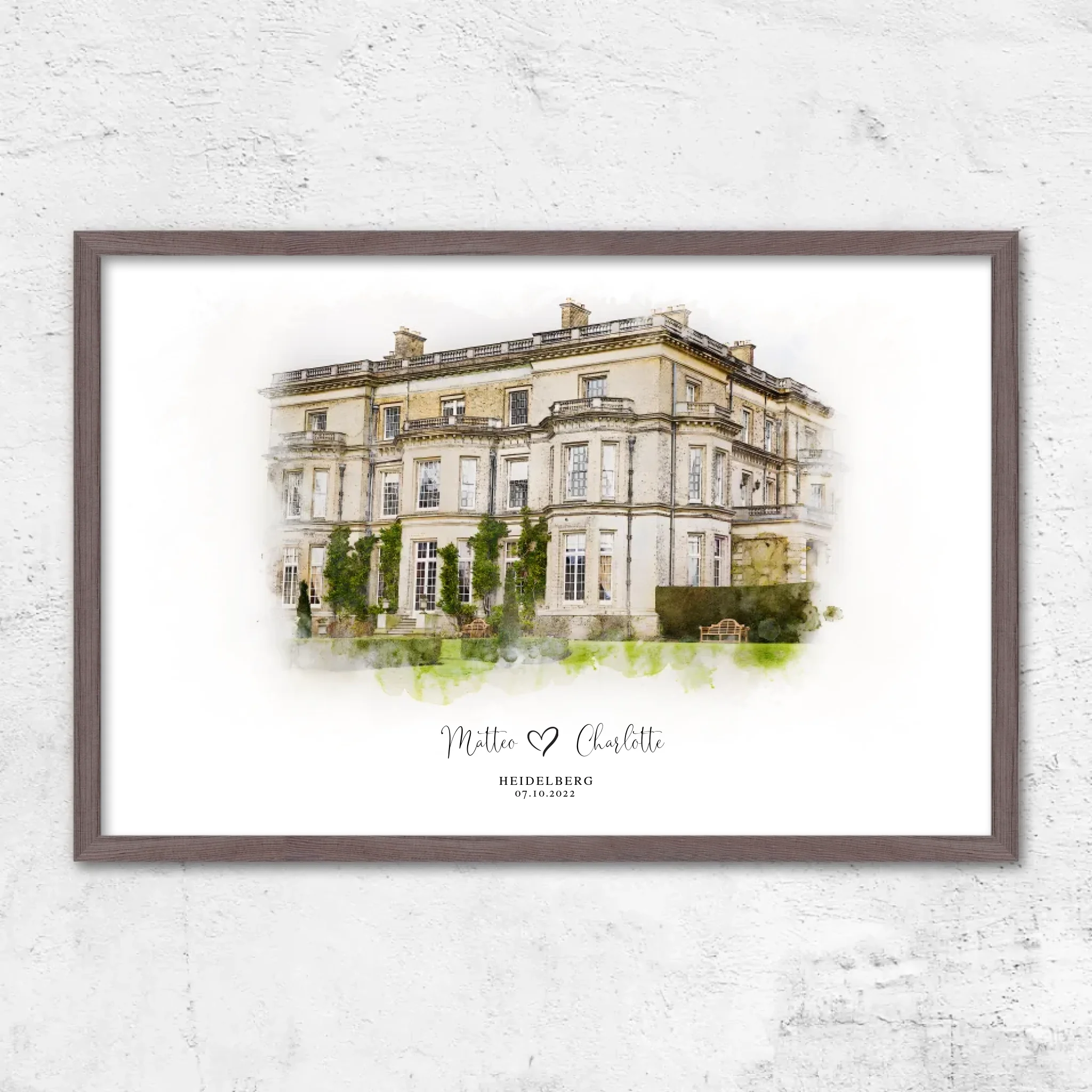 Personalisiertes Poster – Hochzeitsort-Skizze
