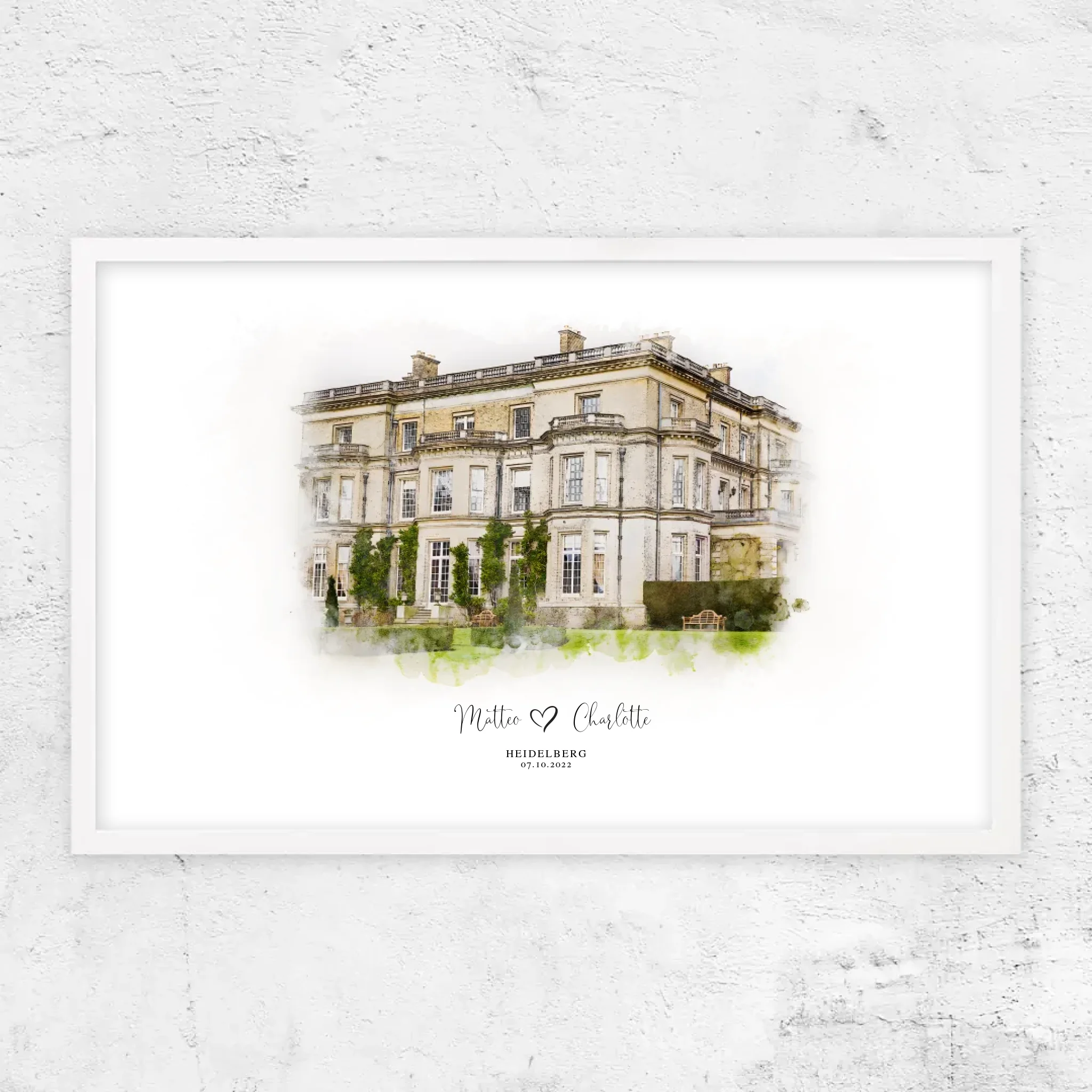 Personalisiertes Poster – Hochzeitsort-Skizze