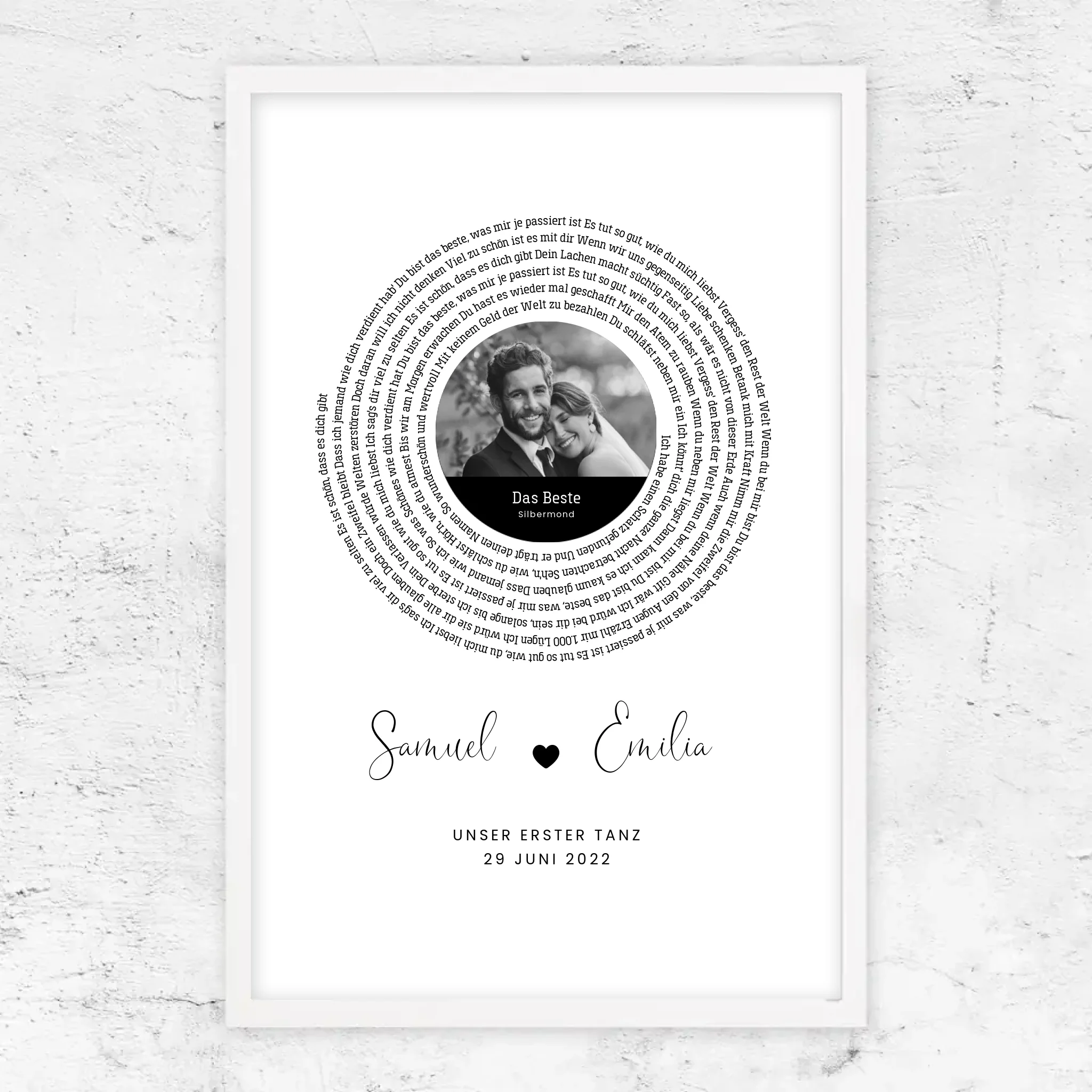 Personalisiertes Poster – Individueller Songtext-Print